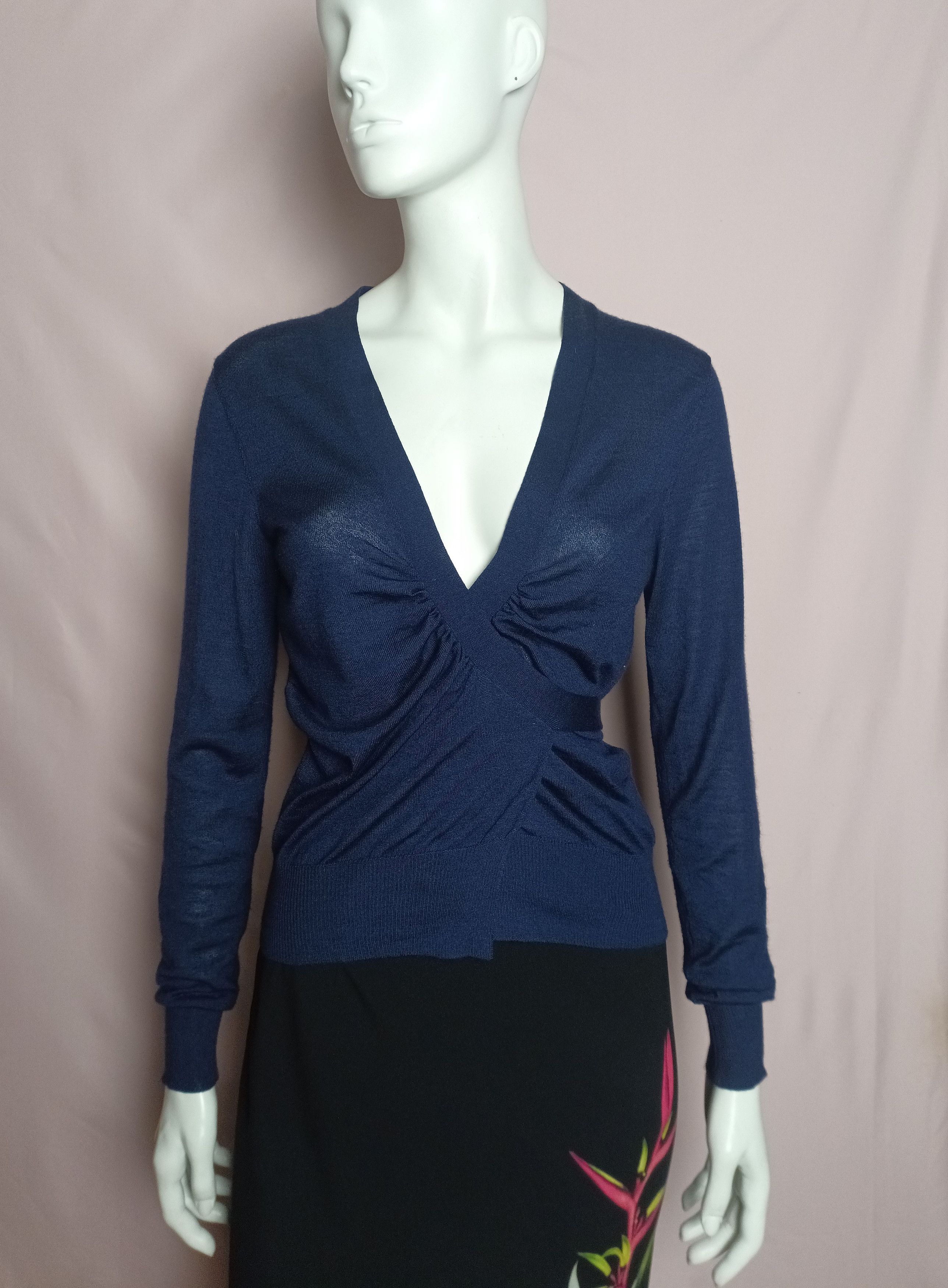 Etro ETRO Cashmere Silk Wrap Cardigan Blue IT 44 Size M / US 6-8 / IT 42-44 - 1 Thumbnail