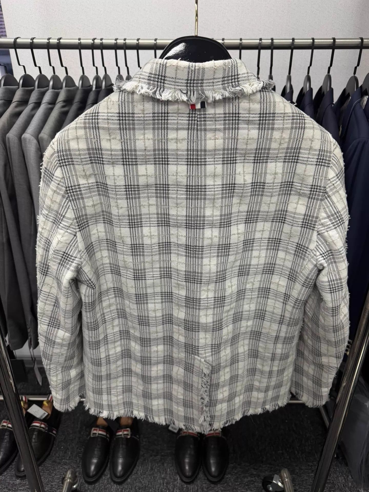 Thom Browne Thom Browne Men's Rare Raw Edge Check Blazer Size1 Size US S / EU 44-46 / 1 - 2 Thumbnail
