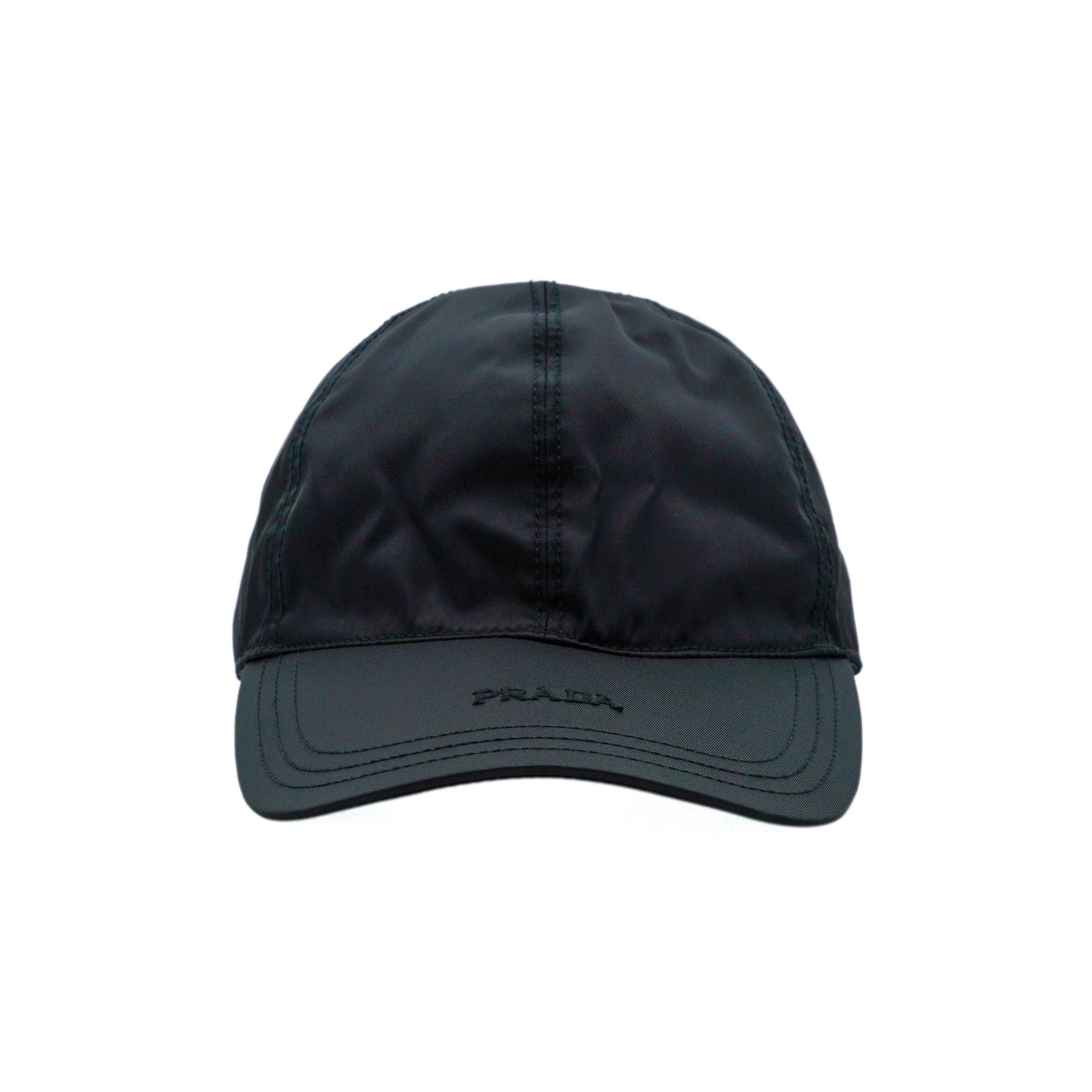 Prada Vintage Prada Black Nylon Embroidered Logo Baseball Cap Size ONE SIZE - 2 Thumbnail
