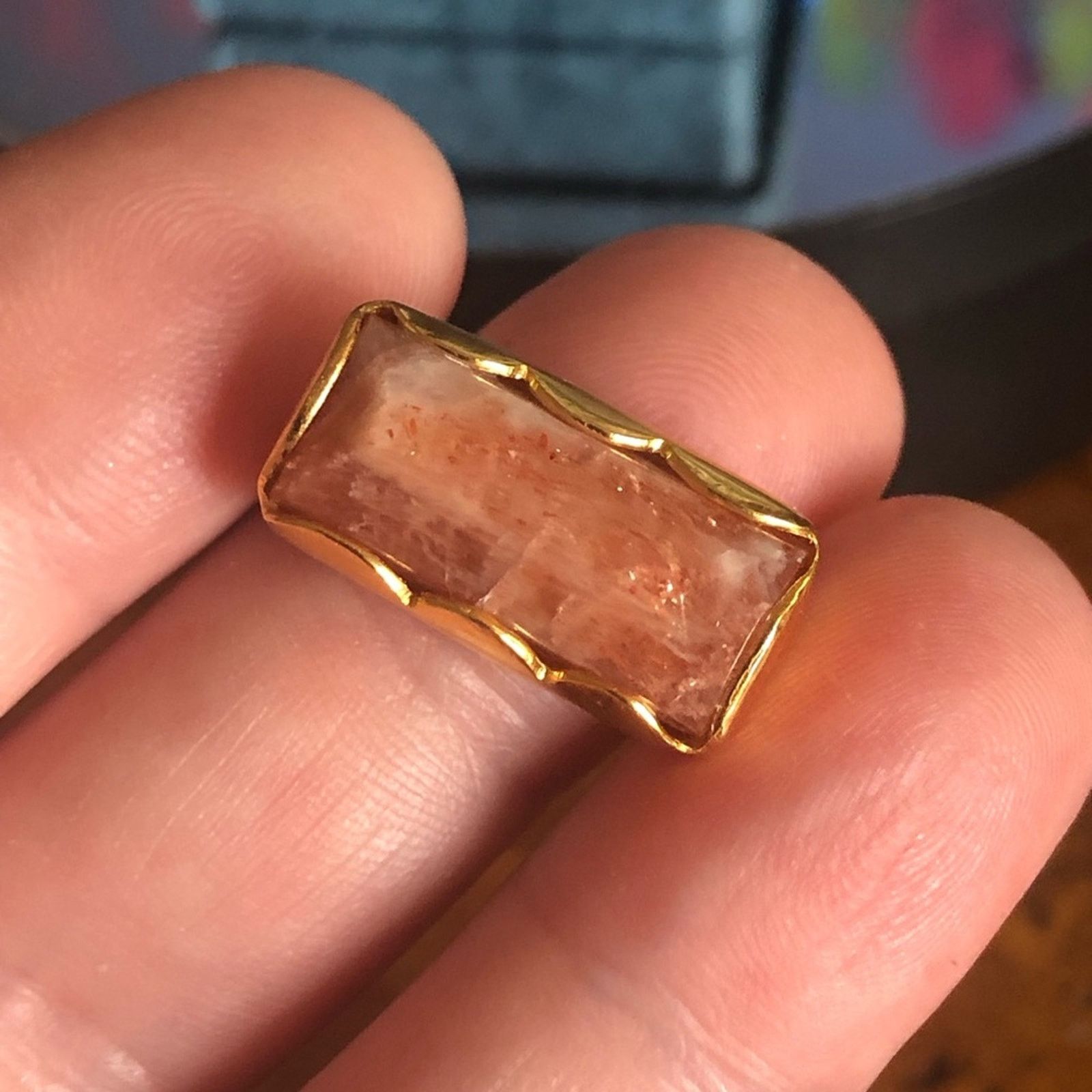 Jewelry Handcrafted 18kt 925 vermeil strawberry quartz ring 8.5 Size ONE SIZE - 9 Thumbnail