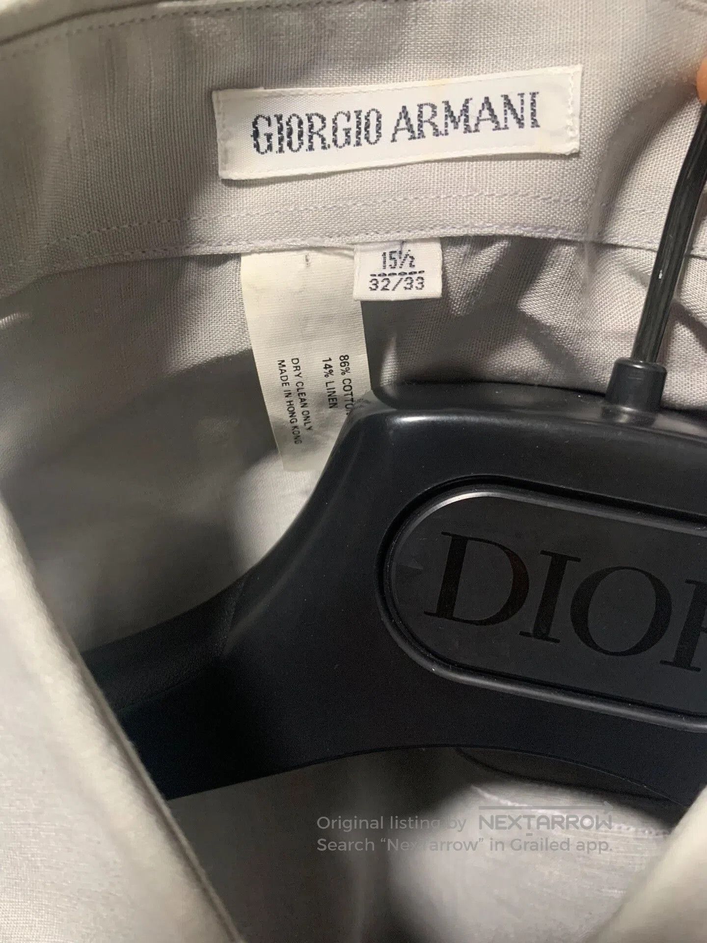Giorgio Armani Giorgio Armani Cotton Linen Blend Long Sleeve Shirt. Size US M / EU 48-50 / 2 - 7 Thumbnail