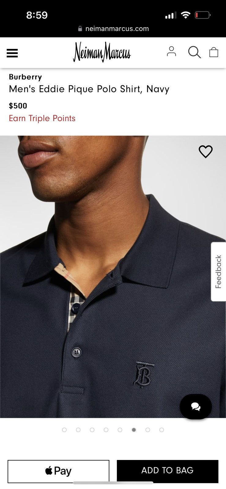 Burberry Men’s Eddie pique polo shirt Burberry Size US L / EU 52-54 / 3 - 5 Thumbnail