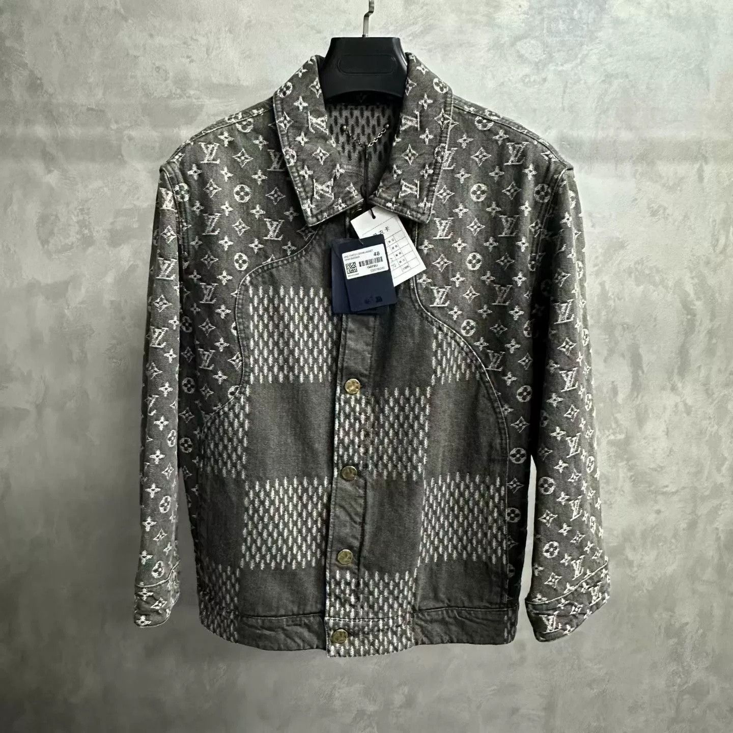 Louis Vuitton Louis Vuitton Black Monogram Patchwork Denim Jacket Size US M / EU 48-50 / 2 - 1 Thumbnail