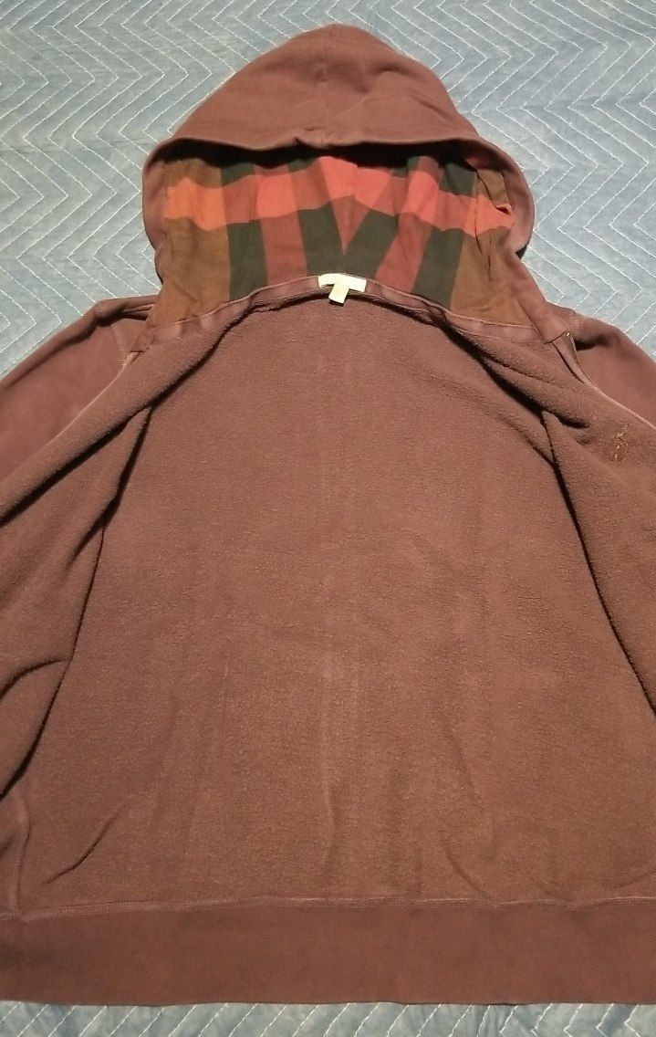 Burberry Maroon Burberry Brit Mens Zip Up Hoodie Size US XXL / EU 58 / 5 - 2 Thumbnail