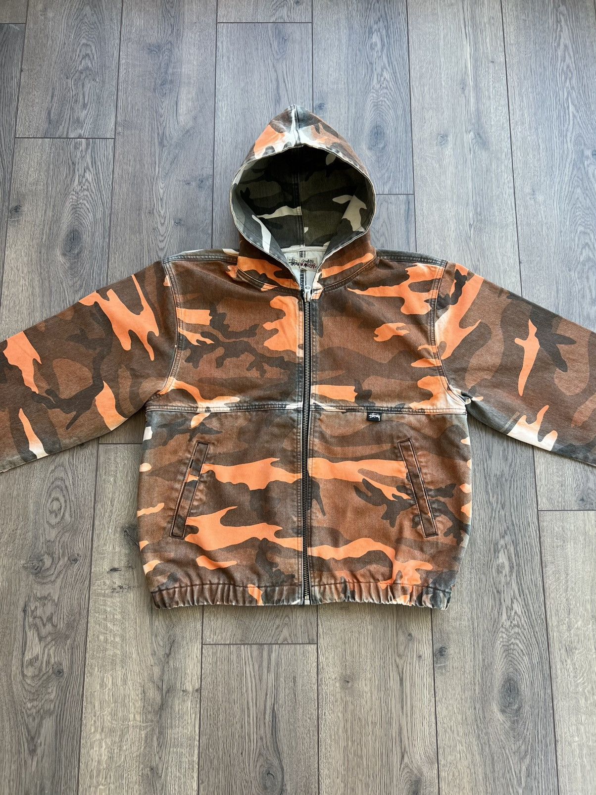 Stussy Stussy Spray Dye Work Jacket Orange Camo Size US M / EU 48-50 / 2 - 2 Thumbnail