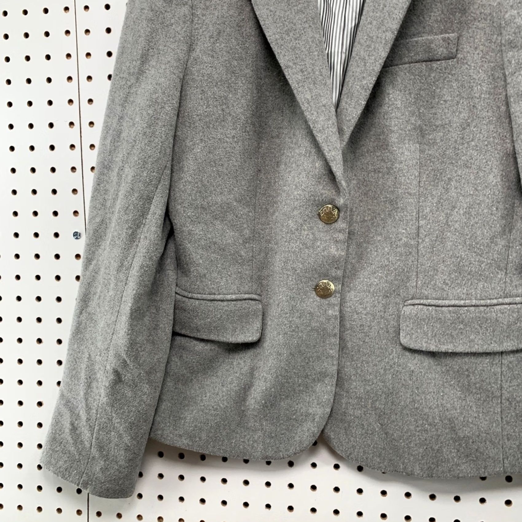 J.Crew J.Crew Mercantile Blazer Women's Gray Wool Blend 2-Button Gold Crest Buttons Sz 8 Jacket Coat Size M / US 6-8 / IT 42-44 - 5 Thumbnail