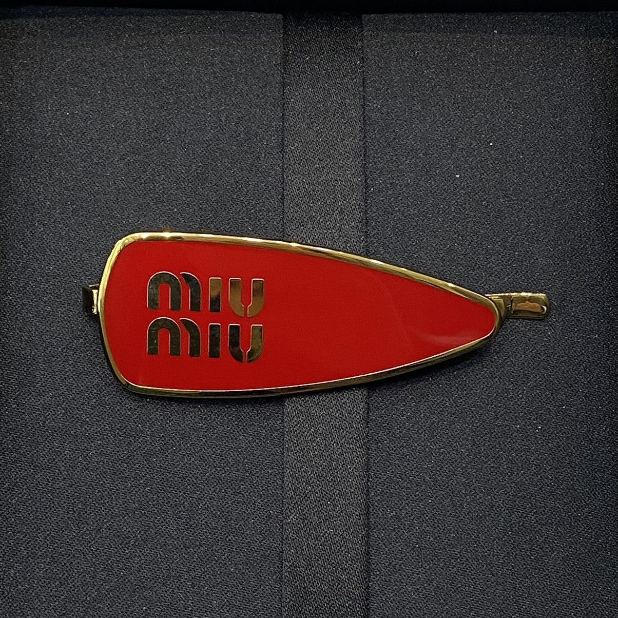 Miu Miu MIU MIU Enameled Metal Hair Clip RED Size ONE SIZE - 2 Thumbnail