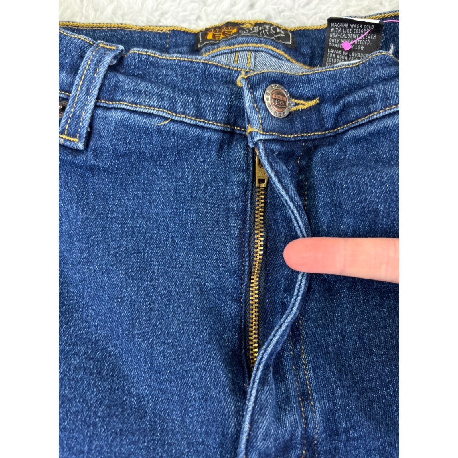 Route 66 VINTAGE Route 66 Jeans Teens Juniors High Rise 23x28 Denim Blue Slim Tapered 90s 5-Pocket Jeans Mens Womens Girls Size 36" / US 14 / IT 50 - 5 Thumbnail