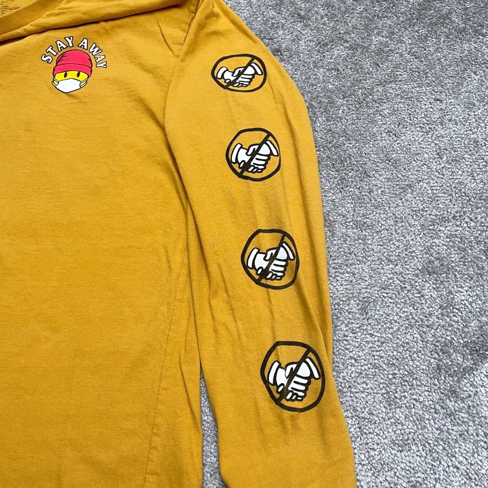 Vintage Eighty Eight Graphic T-Shirt Mens Large Yellow Socially Distant Long Sleeve Top Size L / US 10 / IT 46 - 5 Thumbnail