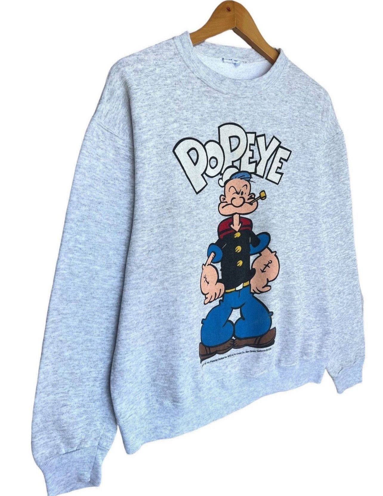 Cartoon Network × Vintage Vintage 90s Popeye Sweater Popeye Crewneck Popeye Sweatshirt Size US L / EU 52-54 / 3 - 4 Thumbnail