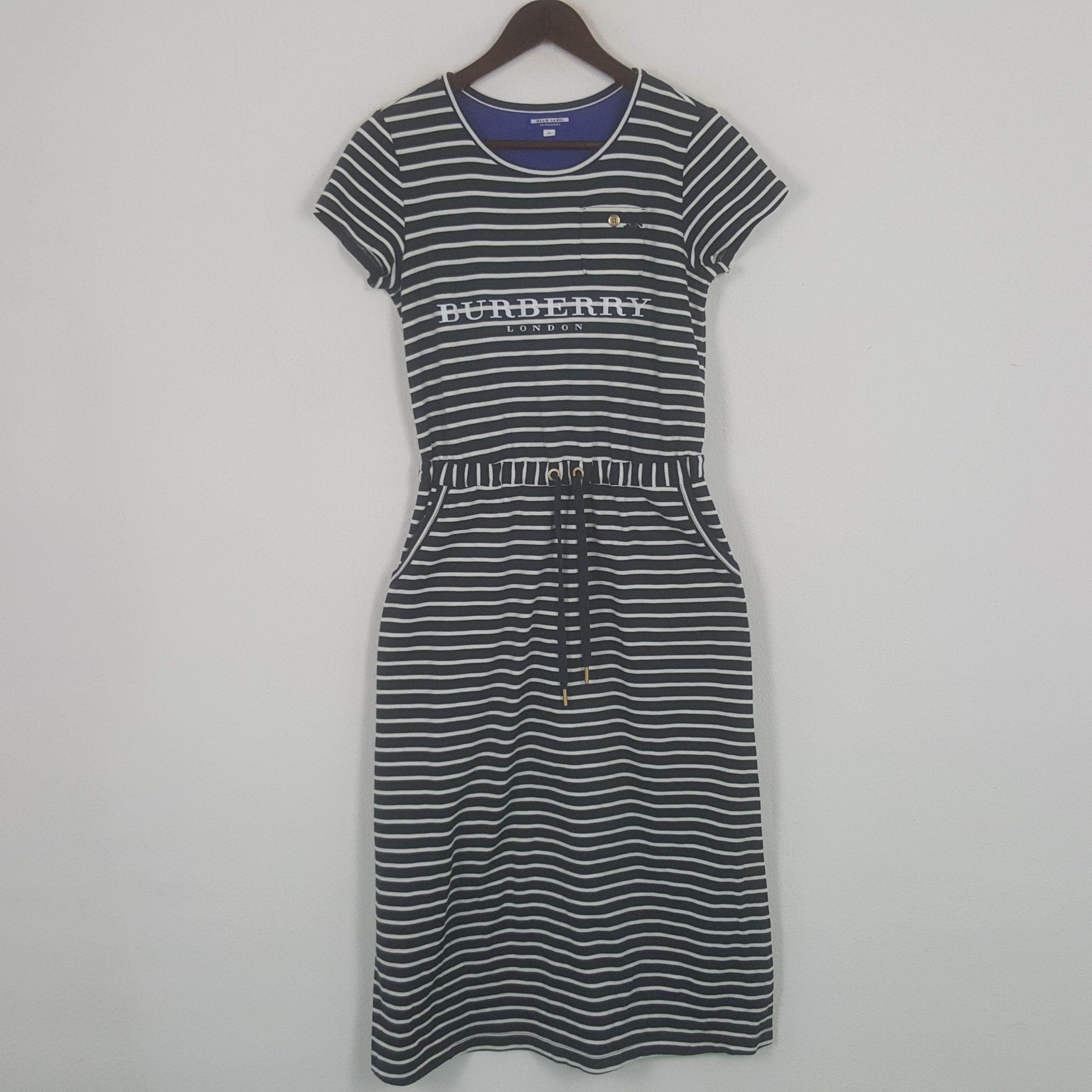 Vintage Burberry London Striped Custom Art Dresses