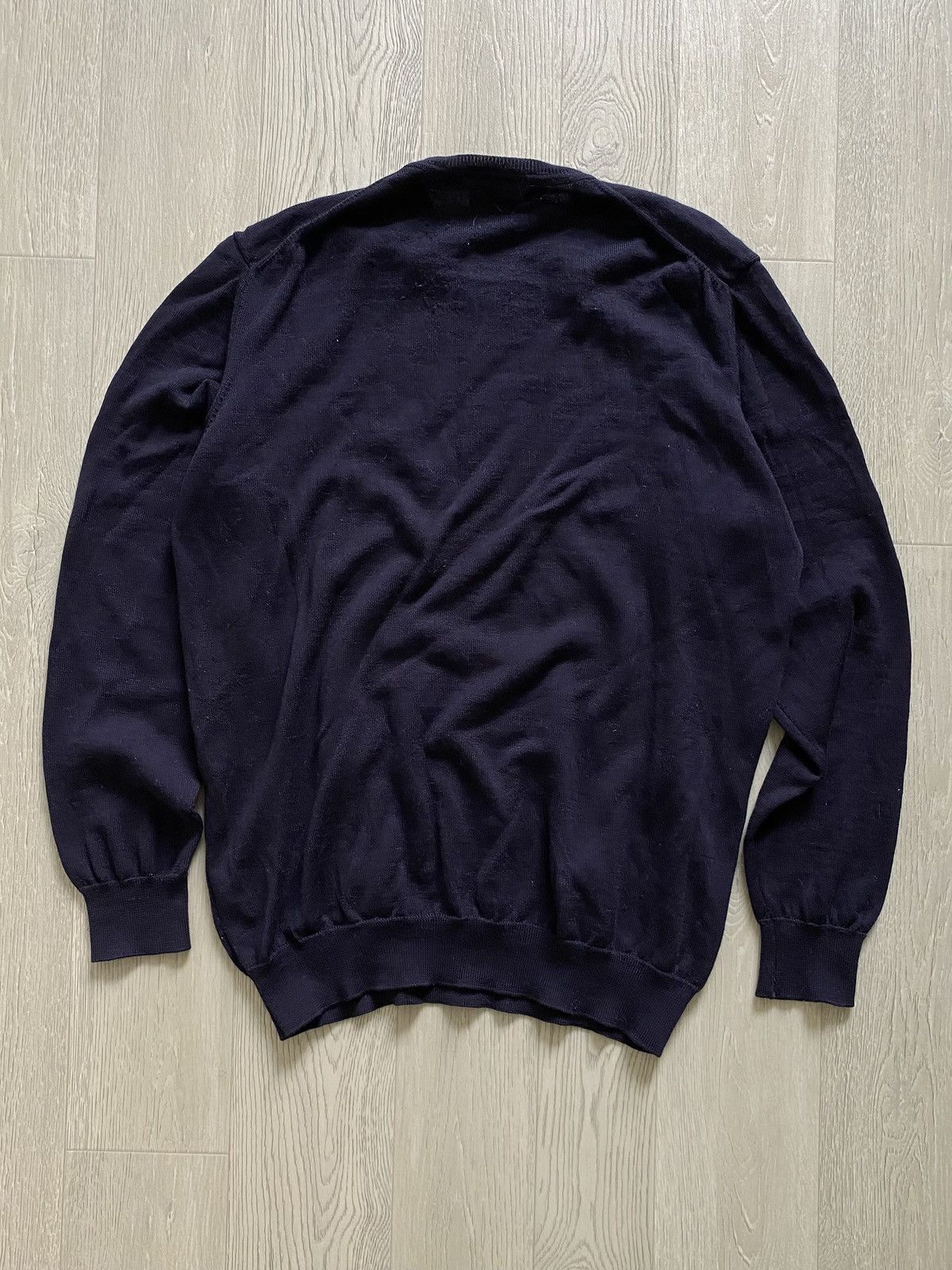 Lacoste Lacoste Vintage Knit Sweater Navy Colour Basic Logo Size US L / EU 52-54 / 3 - 6 Thumbnail