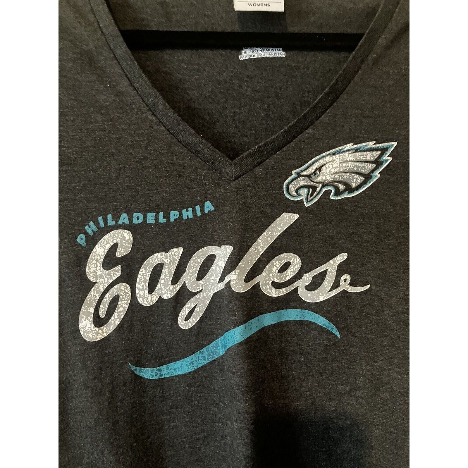 NFL Philadelphia Eagles Women Shirt Gray NFL V-neck Size Large L Size L / US 10 / IT 46 - 3 Thumbnail