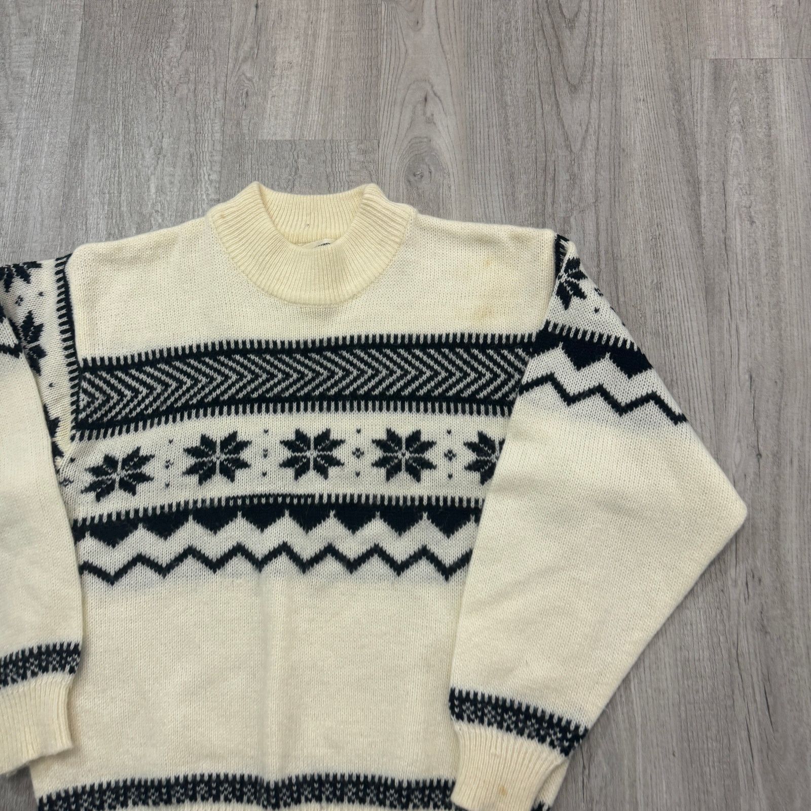 Vintage Vintage Jason Maxwell Sweater Women's Large Cream Geometric Size L / US 10 / IT 46 - 2 Thumbnail