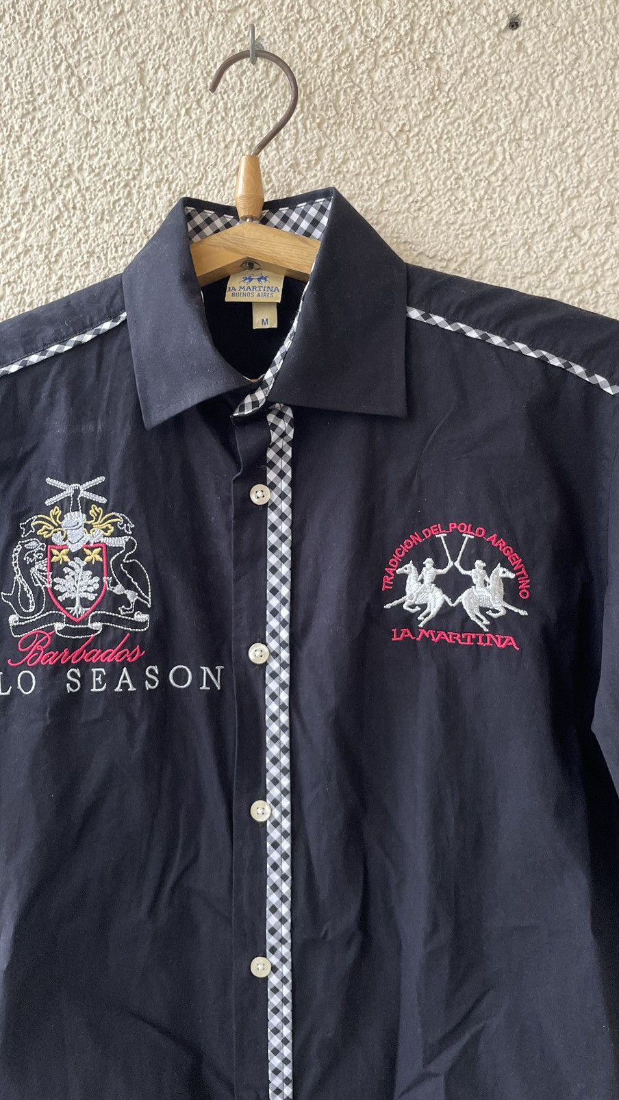 La Martina × Vintage Rare! Vintage La Martina Maserati Big Logo Shirt Button Up Size US M / EU 48-50 / 2 - 2 Thumbnail