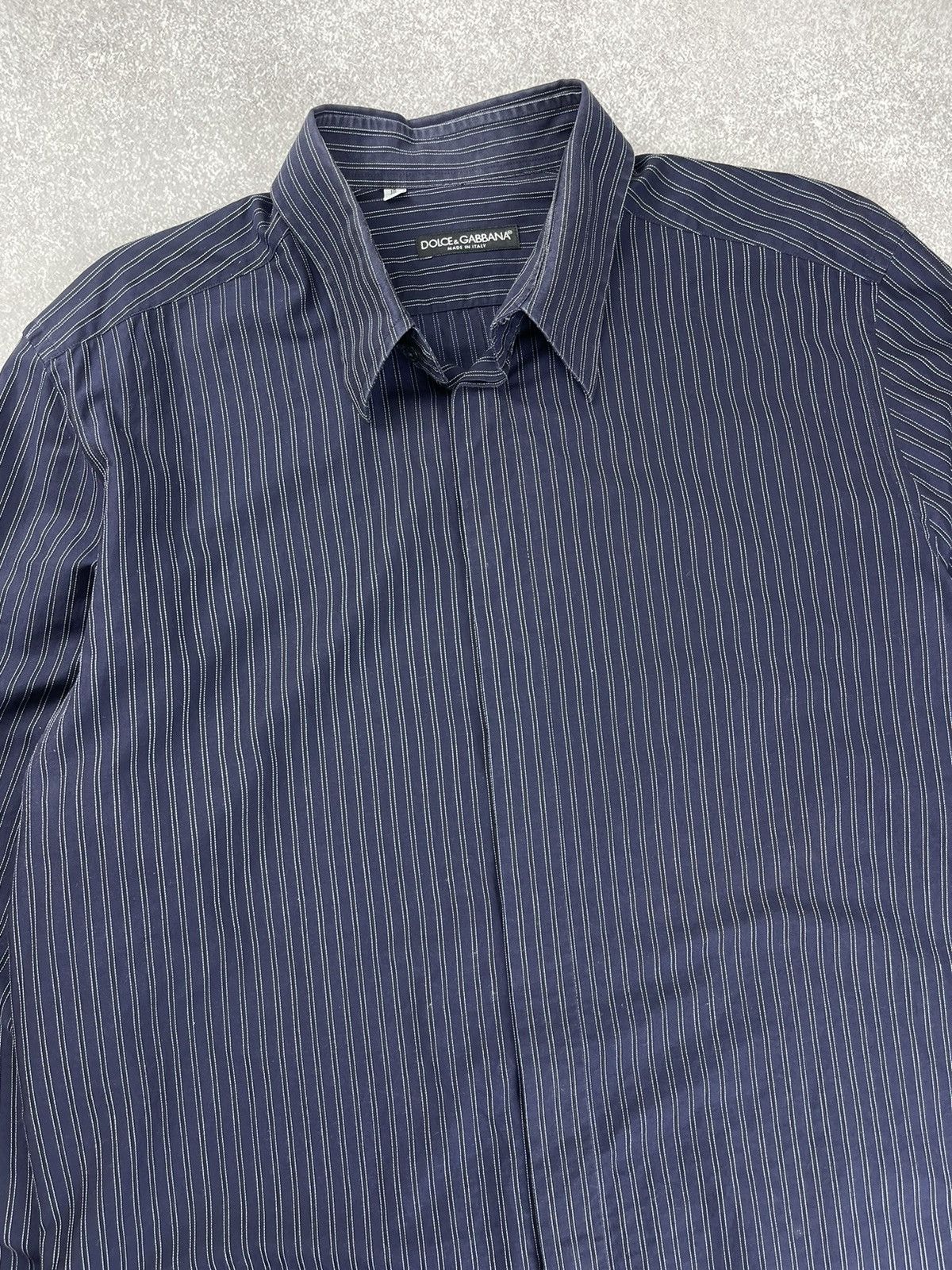 Dolce & Gabbana Dolce & Gabbana Striped Long Sleeve Shirt Size 18/45 Size US XL / EU 56 / 4 - 5 Thumbnail