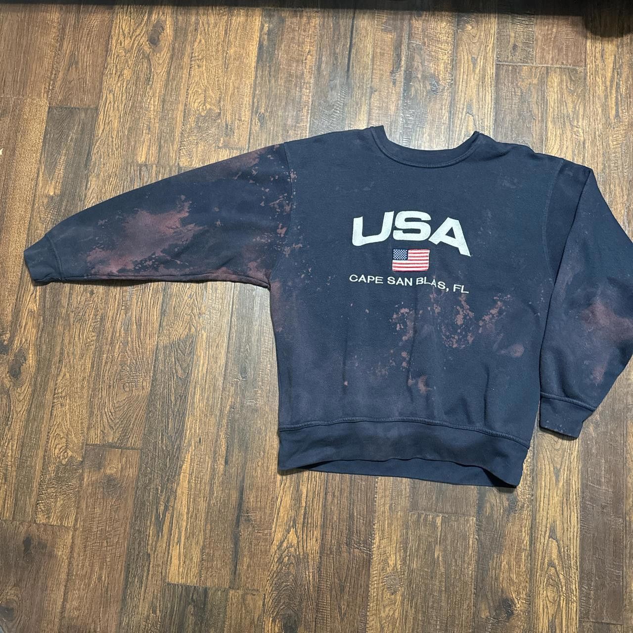 Designer super sick early 2000s/ y2k bleached usa florida sweater! Size US XL / EU 56 / 4 - 2 Thumbnail
