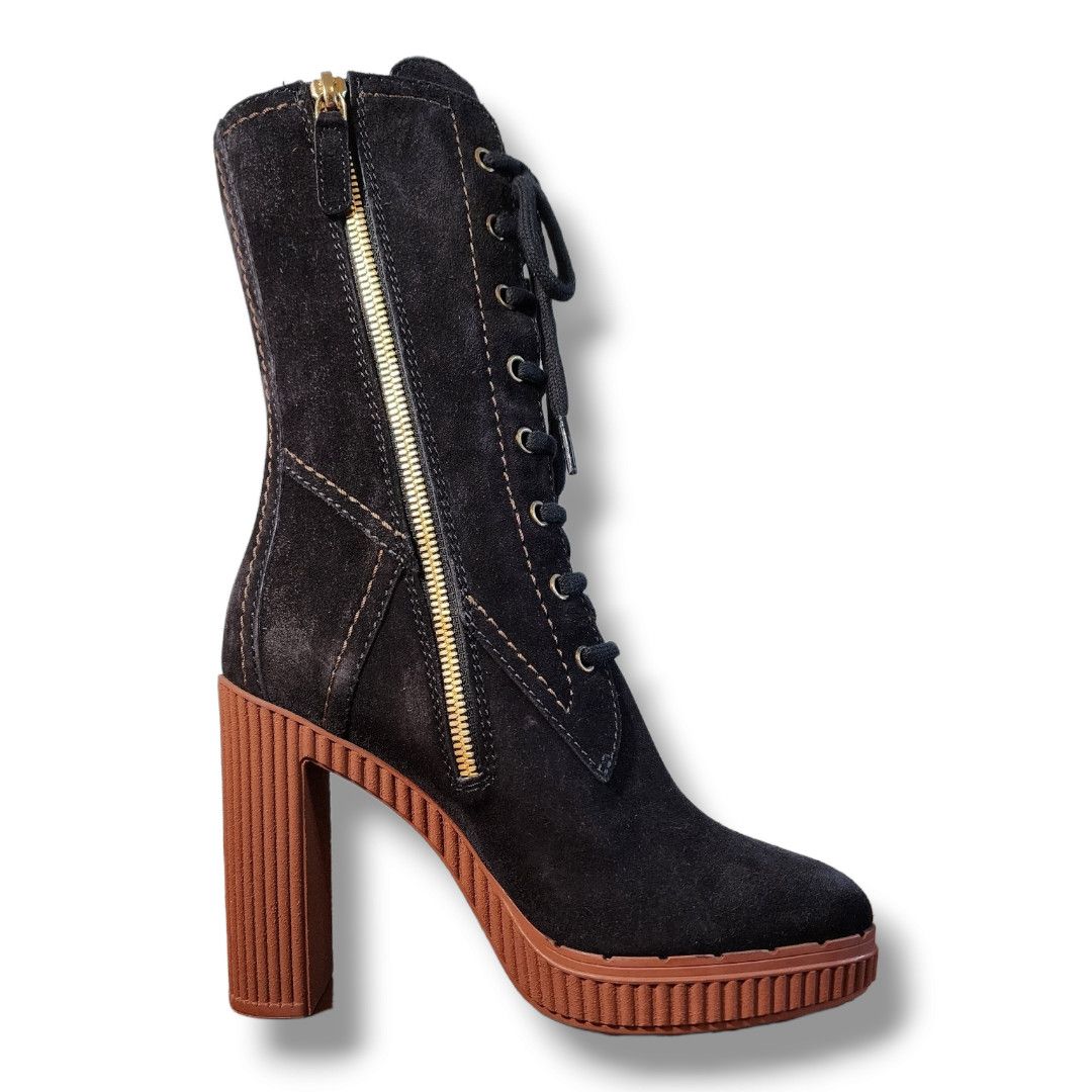 Tod's Tod's Brown Suede Altraversione Zip-Up Heeled Boot Size 34.5 Size US 4.5 / IT 34.5 - 9 Thumbnail