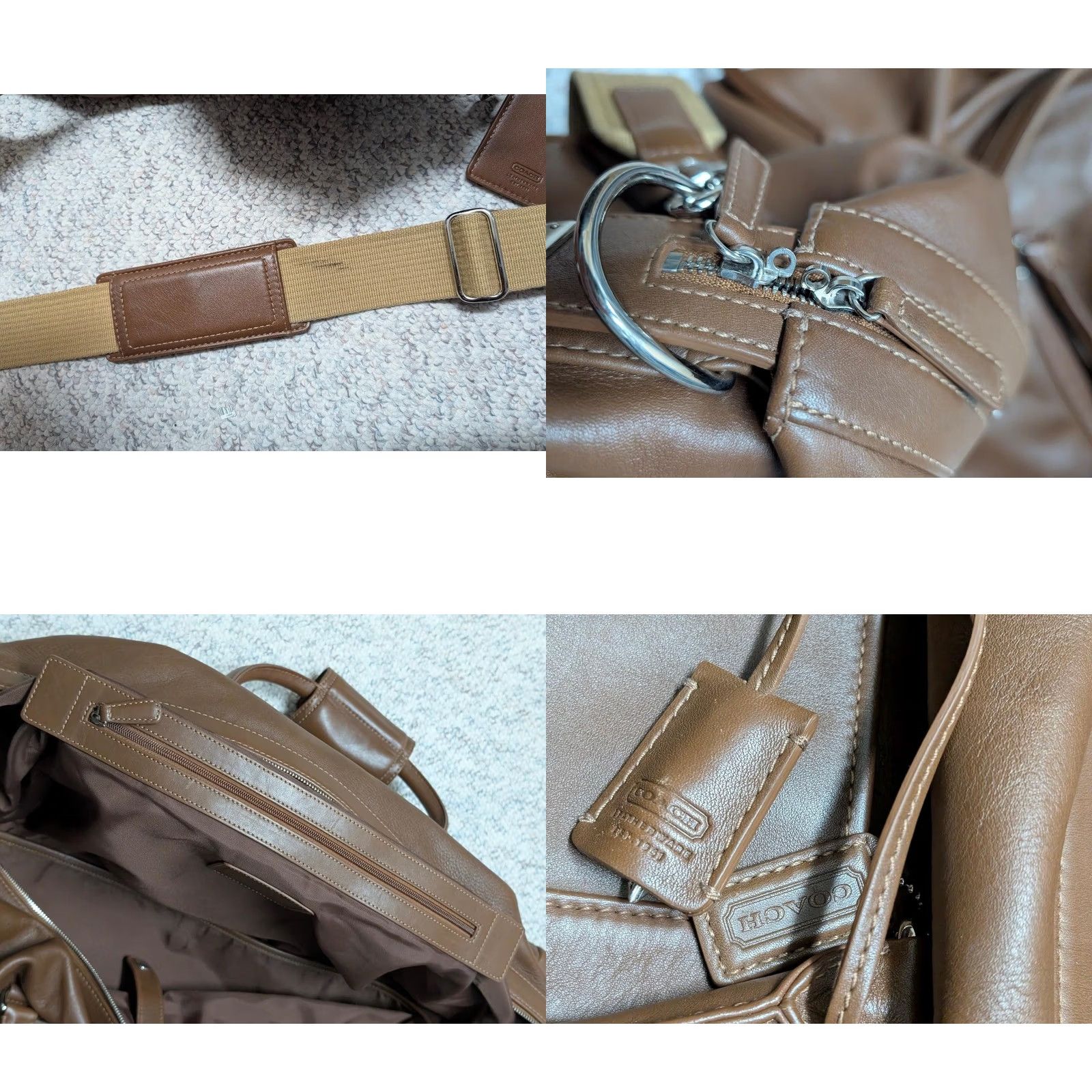 Coach Coach Brown Cowhide Leather Duffle Bag 24" Shoulder Tote K3S-5409 travel Size ONE SIZE - 10 Thumbnail