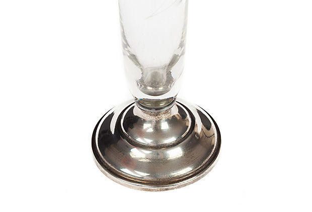 Designer Sterling Silver Sheffield Glass Vase Size ONE SIZE - 4 Thumbnail