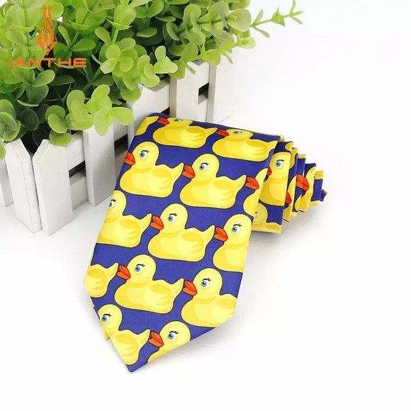 Other Yellow Barney Duck Design Necktie Size ONE SIZE - 1 Thumbnail