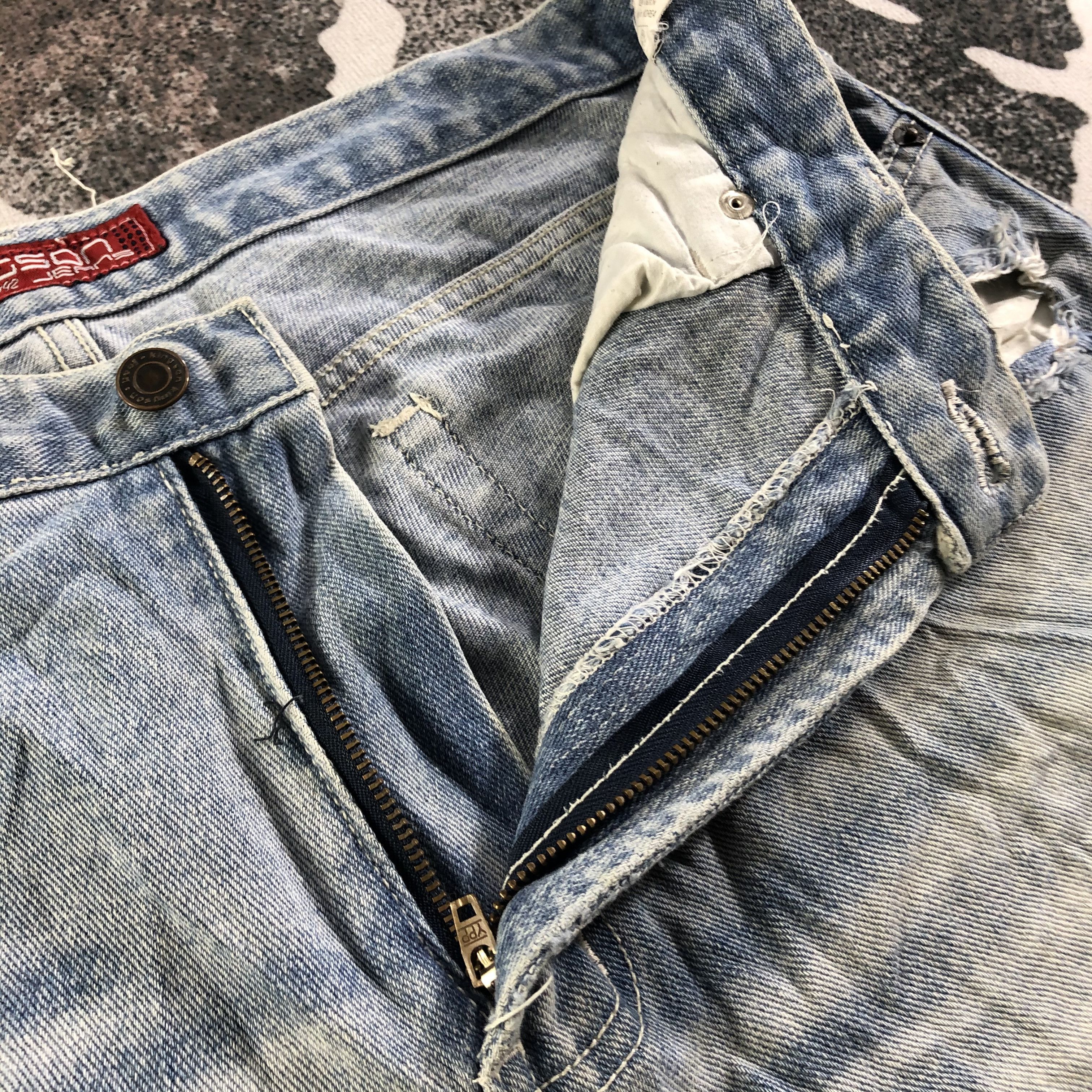 Japanese Brand Vintage Kingson Jeans Ripped Denim KJ3050 Size US 34 / EU 50 - 8 Thumbnail
