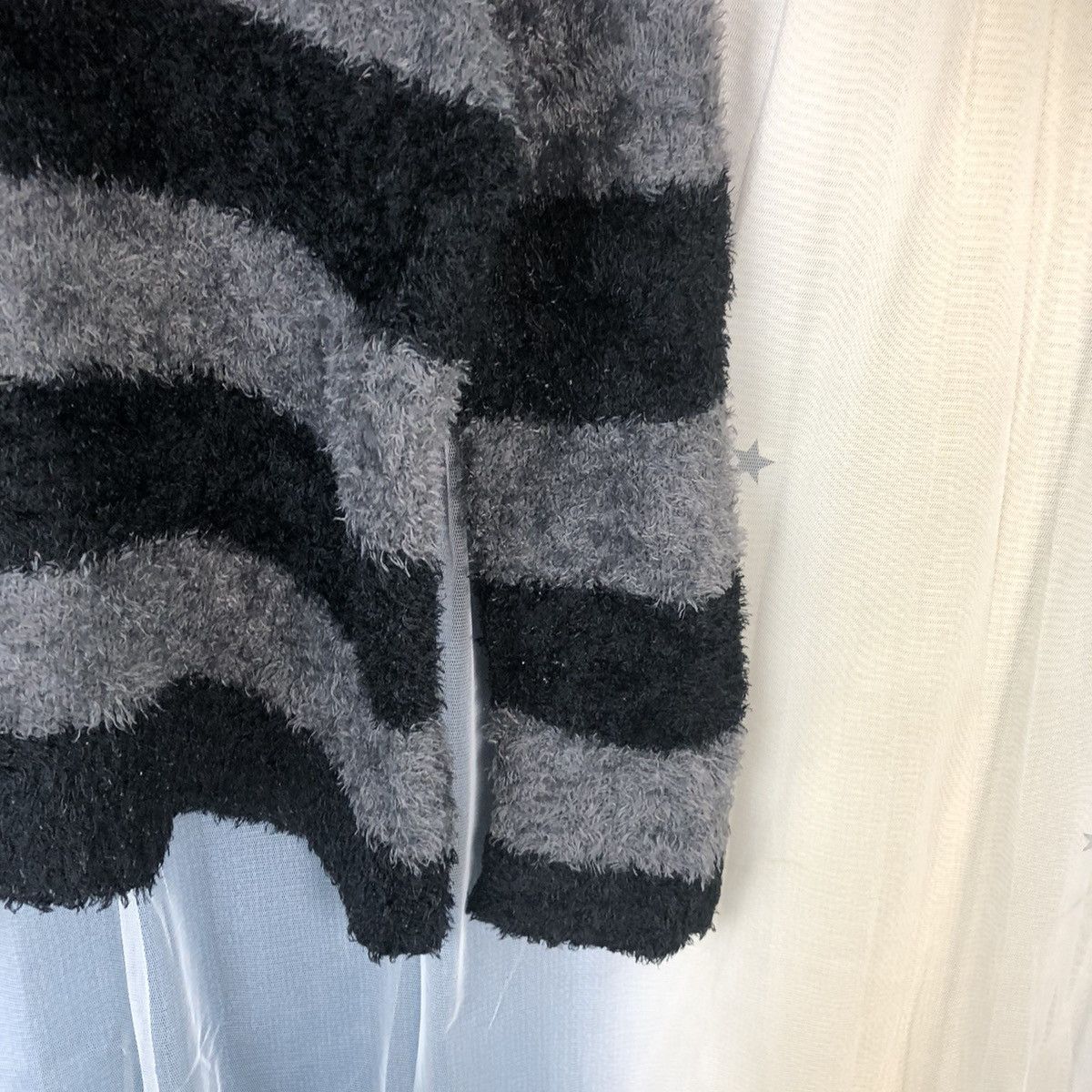 Homespun Knitwear × Japanese Brand × OVER THE STRiPES Over The Stripes Shaggy Striped Mohair Sweater #883 Size M / US 6-8 / IT 42-44 - 8 Thumbnail