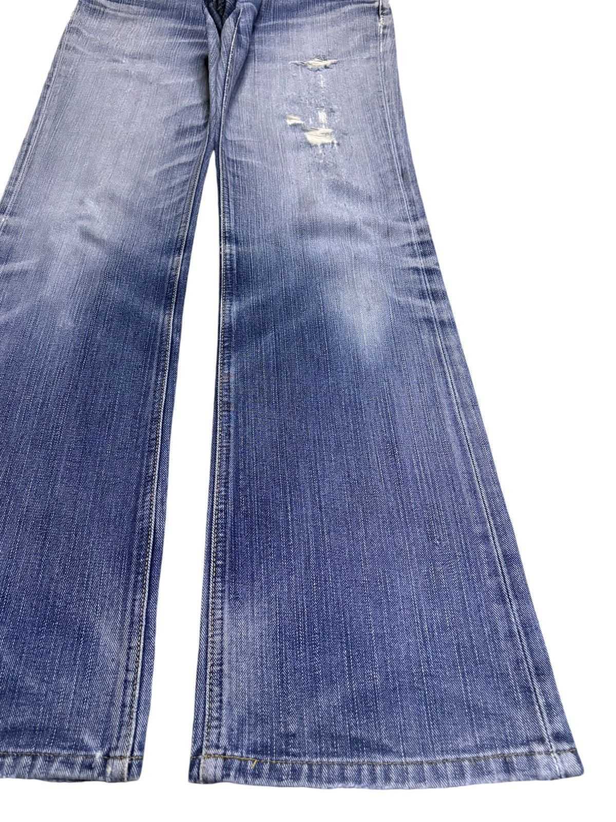 Lee Vintage Lee Faded Wash Distressed Flare Jeans Size US 31 - 7 Thumbnail