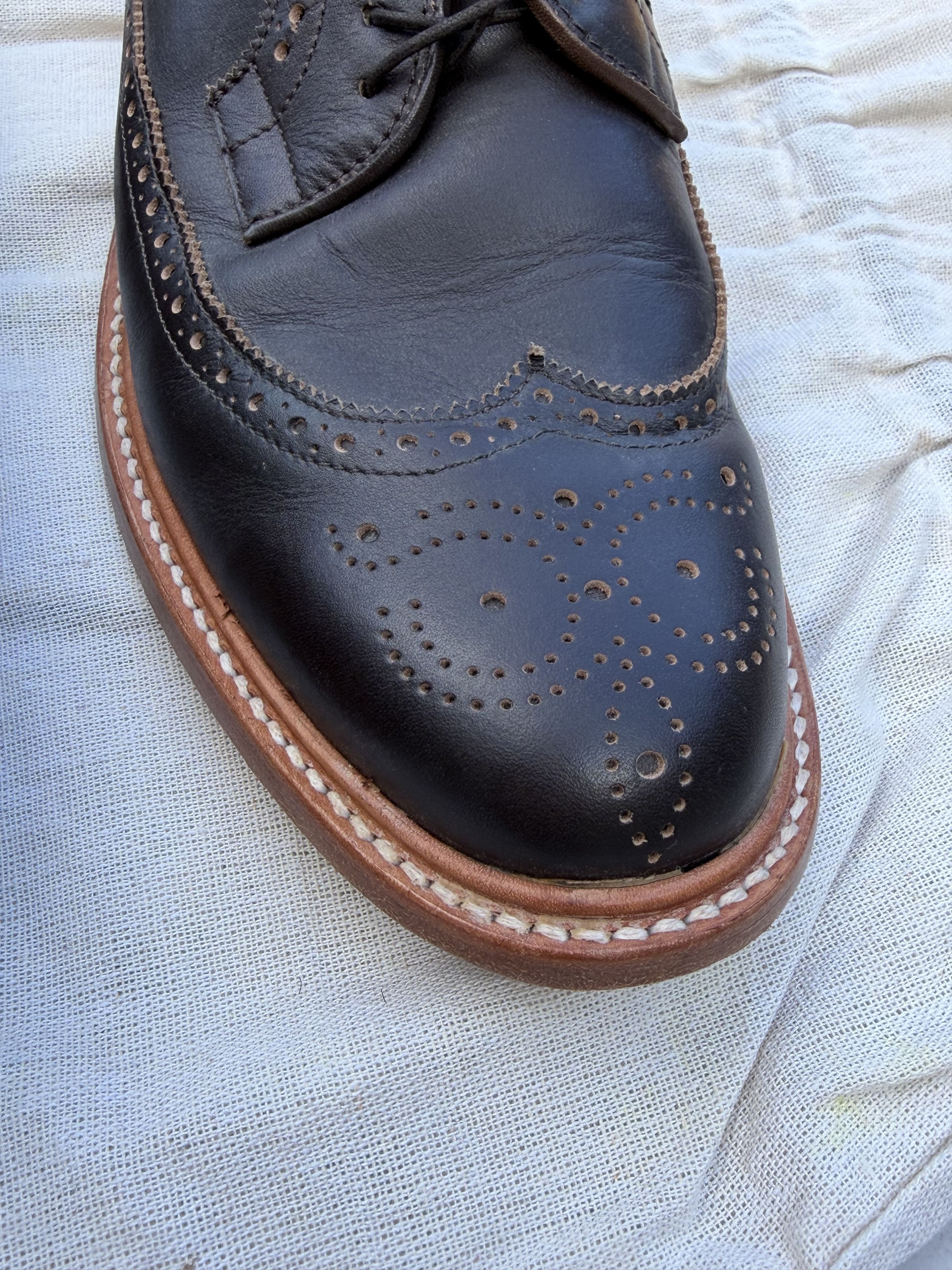 Taylor Stitch Taylor Stitch Brogue Espresso Brown Leather Dress Shoes 12.5 Size US 12.5 / EU 45-46 - 16 Thumbnail