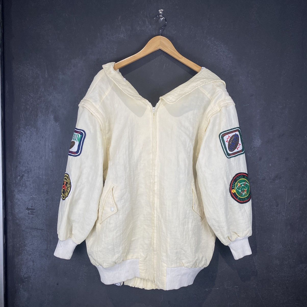 Vintage Rare Reconstruct With Zipper Wide Collar Jacket Size ONE SIZE - 1 Thumbnail