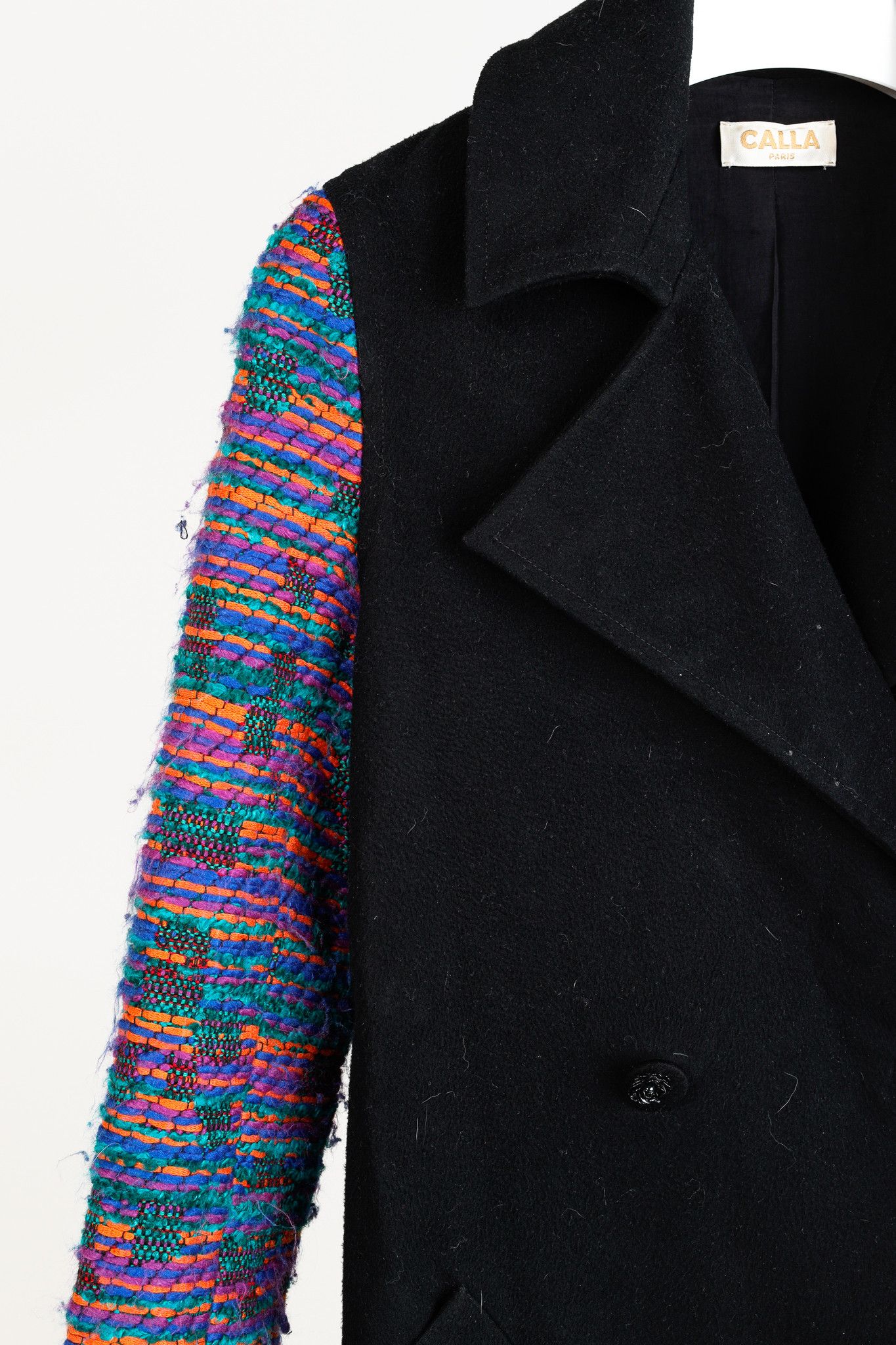 Other Calla Paris Fall 2013 Boucle Sleeve Multi-Material Pea Coat Size S / US 4 / IT 40 - 5 Thumbnail