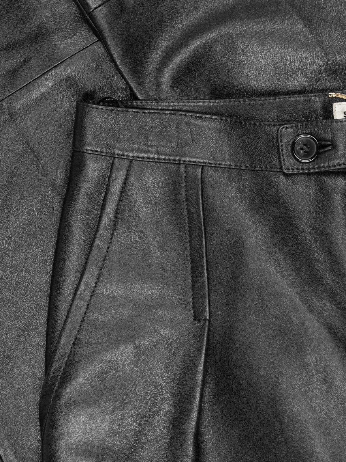 Saint Laurent Paris Saint Laurent lamb leather black pants Size 27" / US 4 / IT 40 - 3 Thumbnail