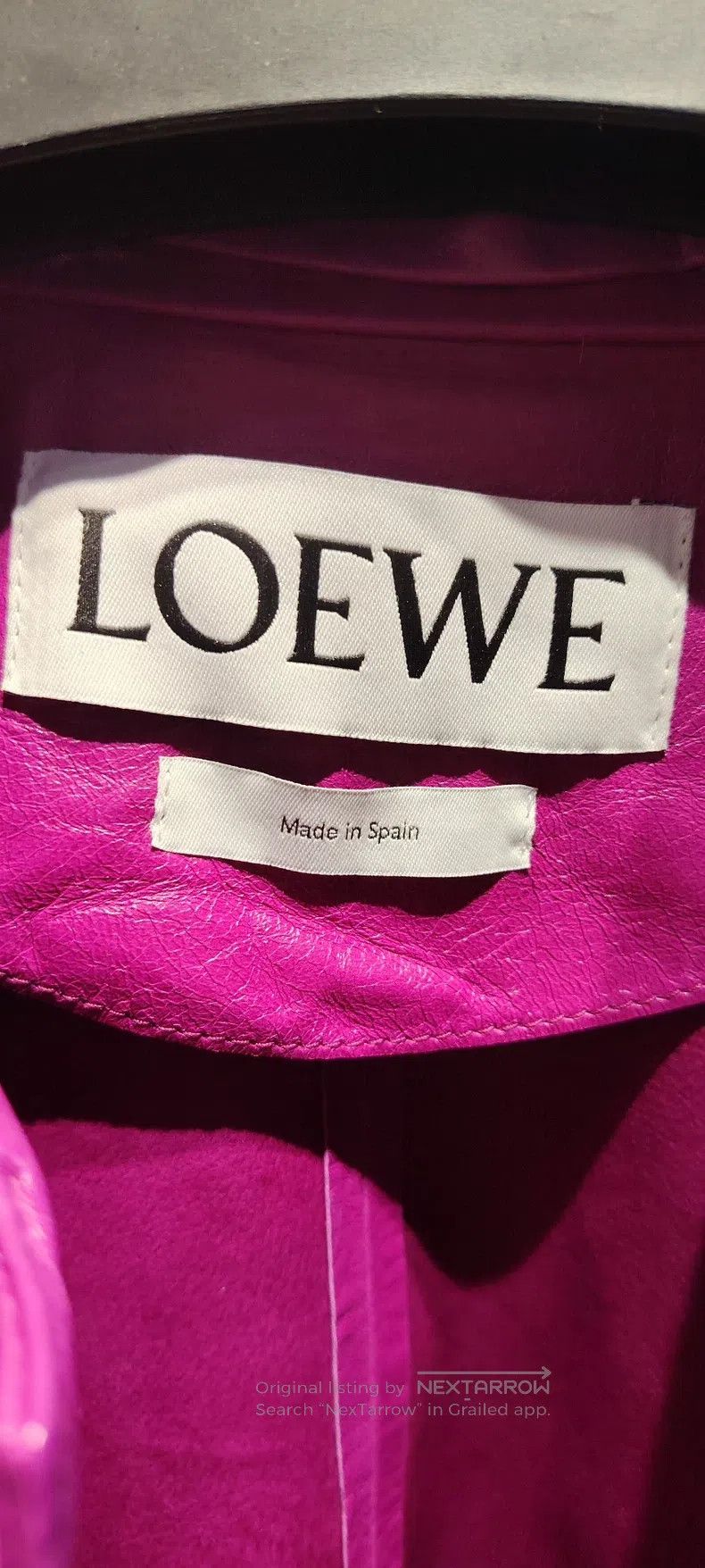 Loewe Loewe Rose Pink Leather Jacket with Classic Collar Design, Size XS / US 0-2 / IT 36-38 - 6 Thumbnail