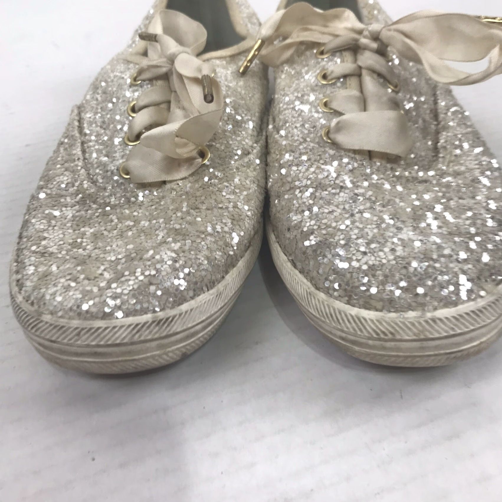 Keds Kate Spade Keds Women’s Champagne Glitter Canvas Sneakers Size 7 Low Top Casual Athletic Size US 7 / IT 37 - 2 Thumbnail