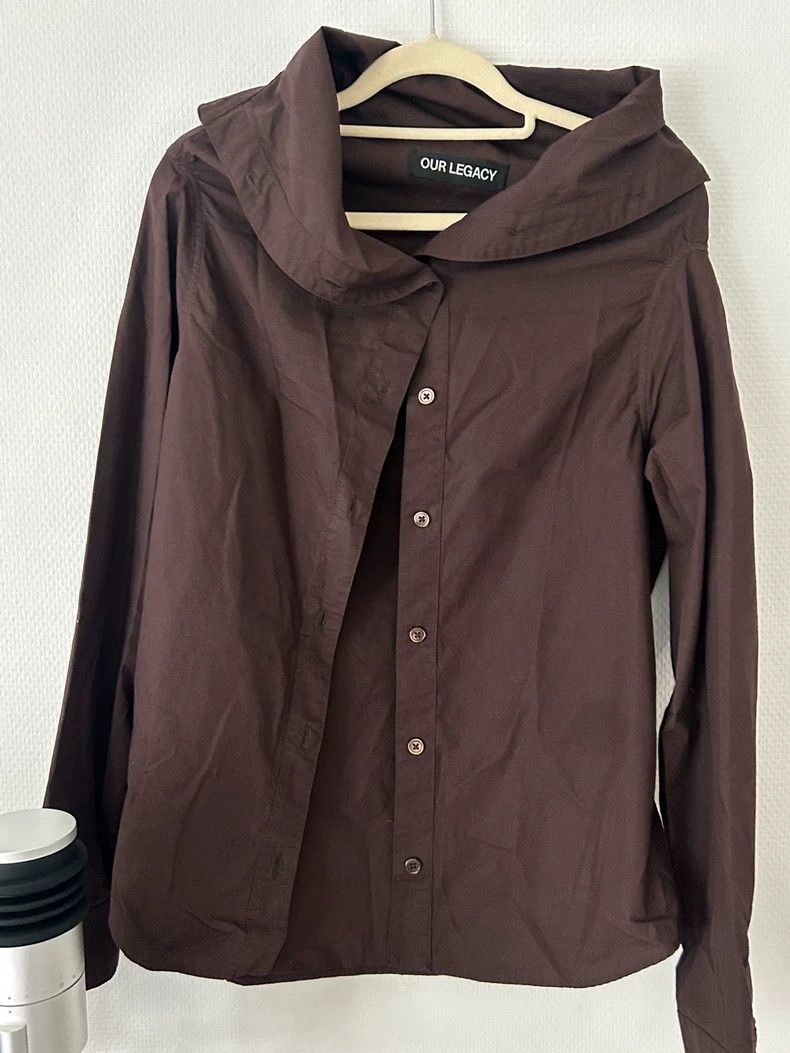Our Legacy Our Legacy size36 Dark brown coarse silk shirt Size S / US 4 / IT 40 - 5 Thumbnail