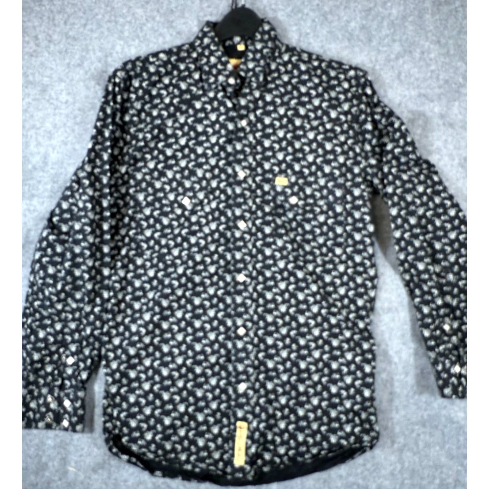Vintage Larry Mahan Cowboy Collection Shirt Mens S Black Floral Pearl Snap Long Sleeve Pockets Western Size US S / EU 44-46 / 1 - 2 Thumbnail