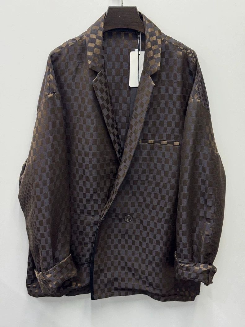 Haider Ackermann Haider Ackermann Checked Chocolate Blazer Size US M / EU 48-50 / 2 - 1 Thumbnail