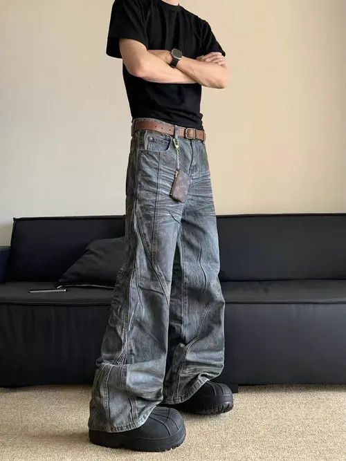 VIBE Vintage dirty dye baggy street hip hop y2k jeans Size US 30 / EU 46 - 6 Thumbnail
