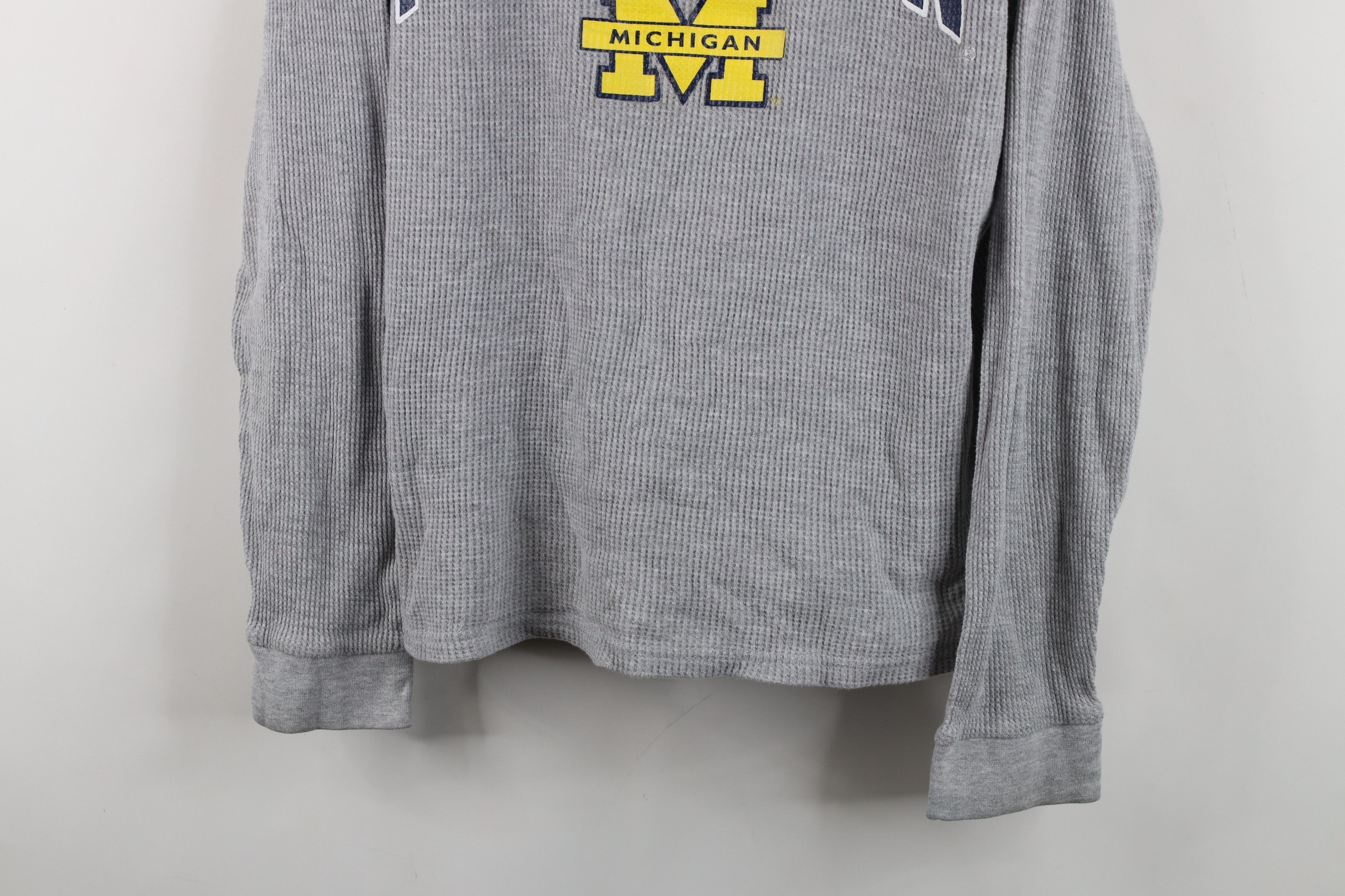 Vintage Vintage University of Michigan Thermal Waffle Knit T-Shirt Size US L / EU 52-54 / 3 - 3 Thumbnail
