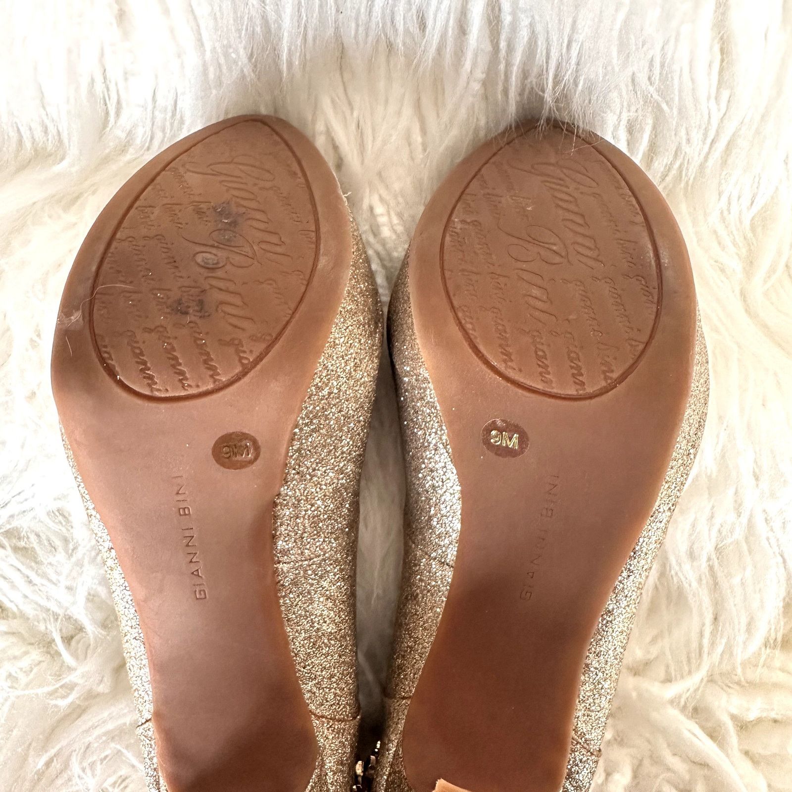 Gianni Valentino Gianni Bini Gold Beaded Bedazzled Glitter Platform Heels 9 Size US 9 / IT 39 - 8 Thumbnail