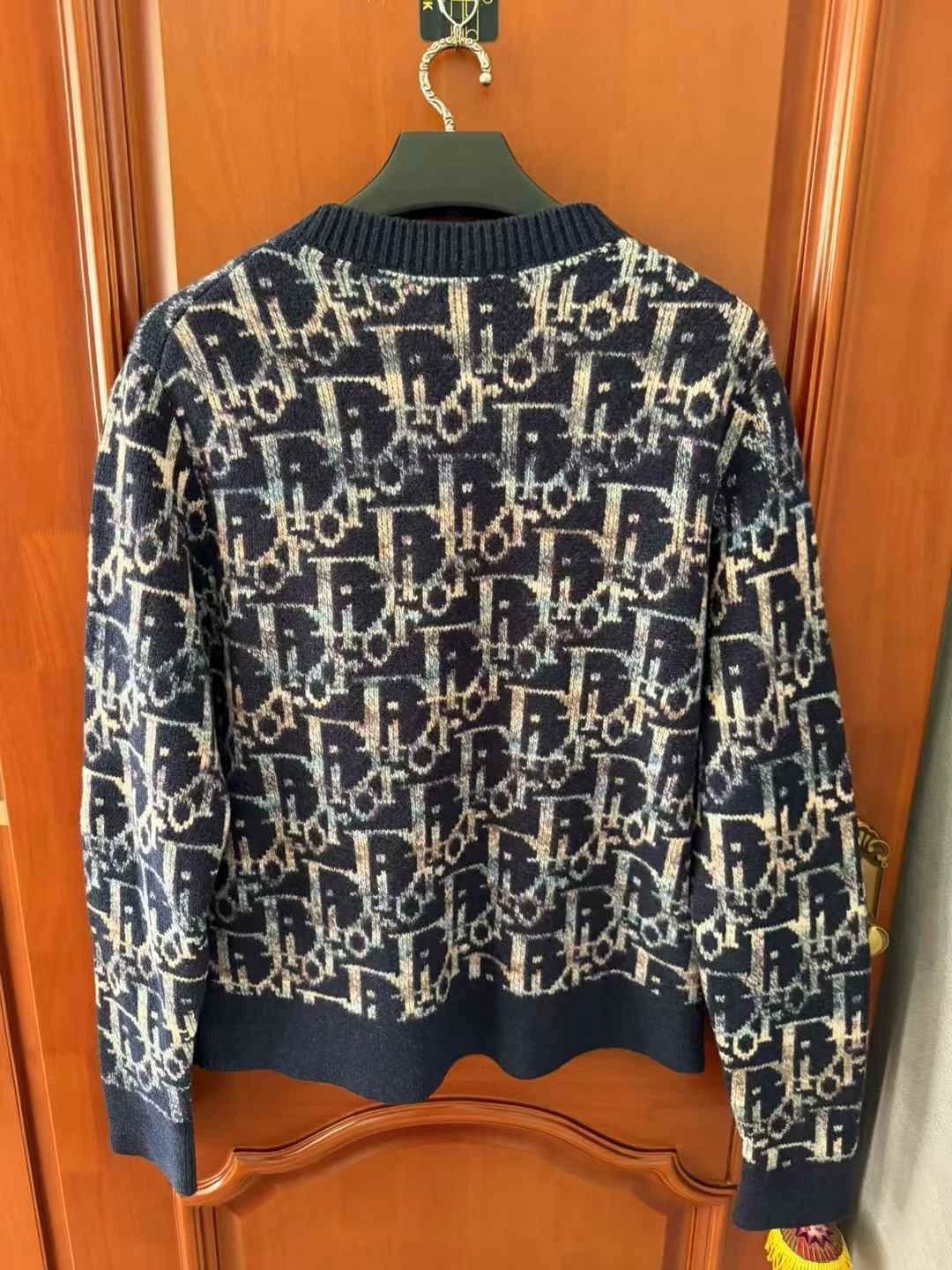 Dior Dior Navy Blue All-Over Logo Sweater Size US L / EU 52-54 / 3 - 2 Thumbnail