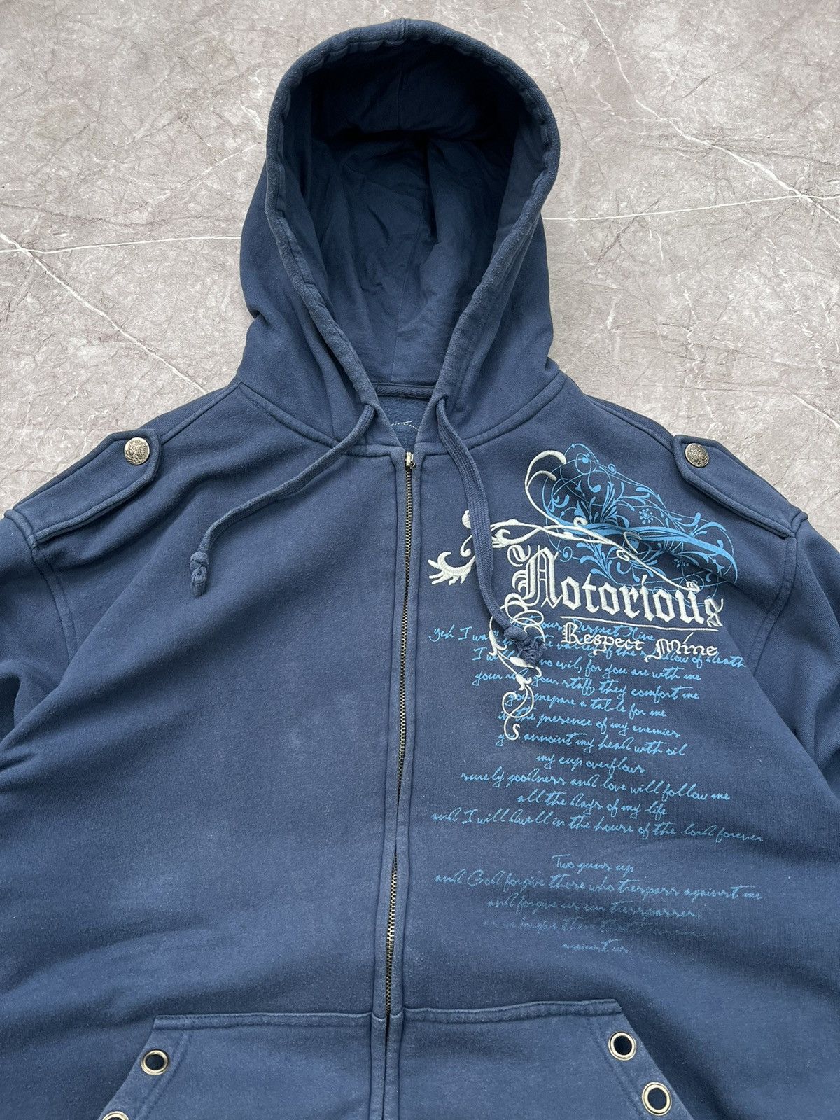 Affliction × If Six Was Nine Vintage Y2K Affliction Hoodie Skull Grunge Cybergoth Biker Size US L / EU 52-54 / 3 - 4 Thumbnail