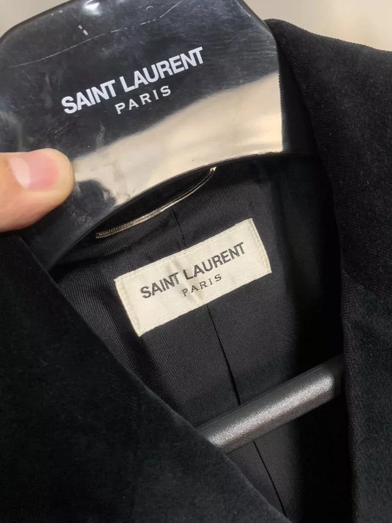 Saint Laurent Paris size S 2015FW black velvet double-breas