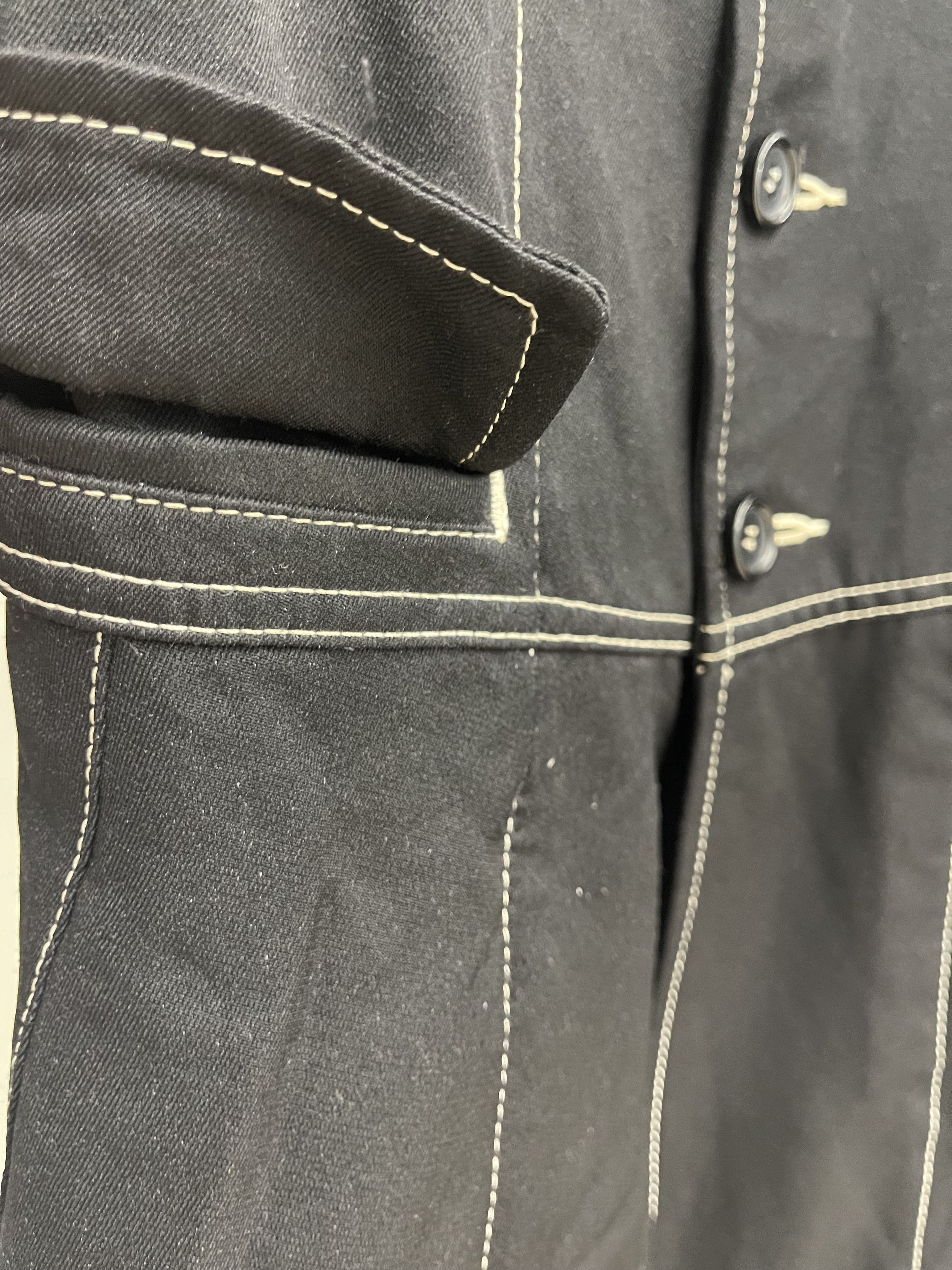 Comme des Garcons Black CDG BLACK XXS CONTRAST STITCH BLAZER- LONG COAT Size XXS / US 00 / IT 34 - 4 Thumbnail