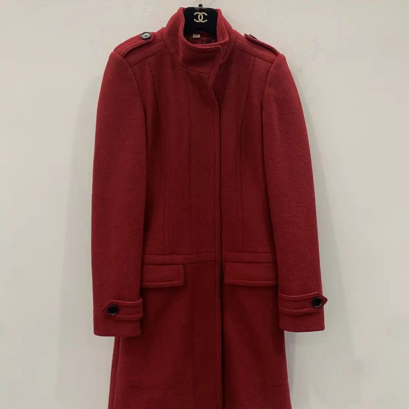 Burberry Burberry Red Wool Women's Coat XS Size XS / US 0-2 / IT 36-38 - 1 Thumbnail