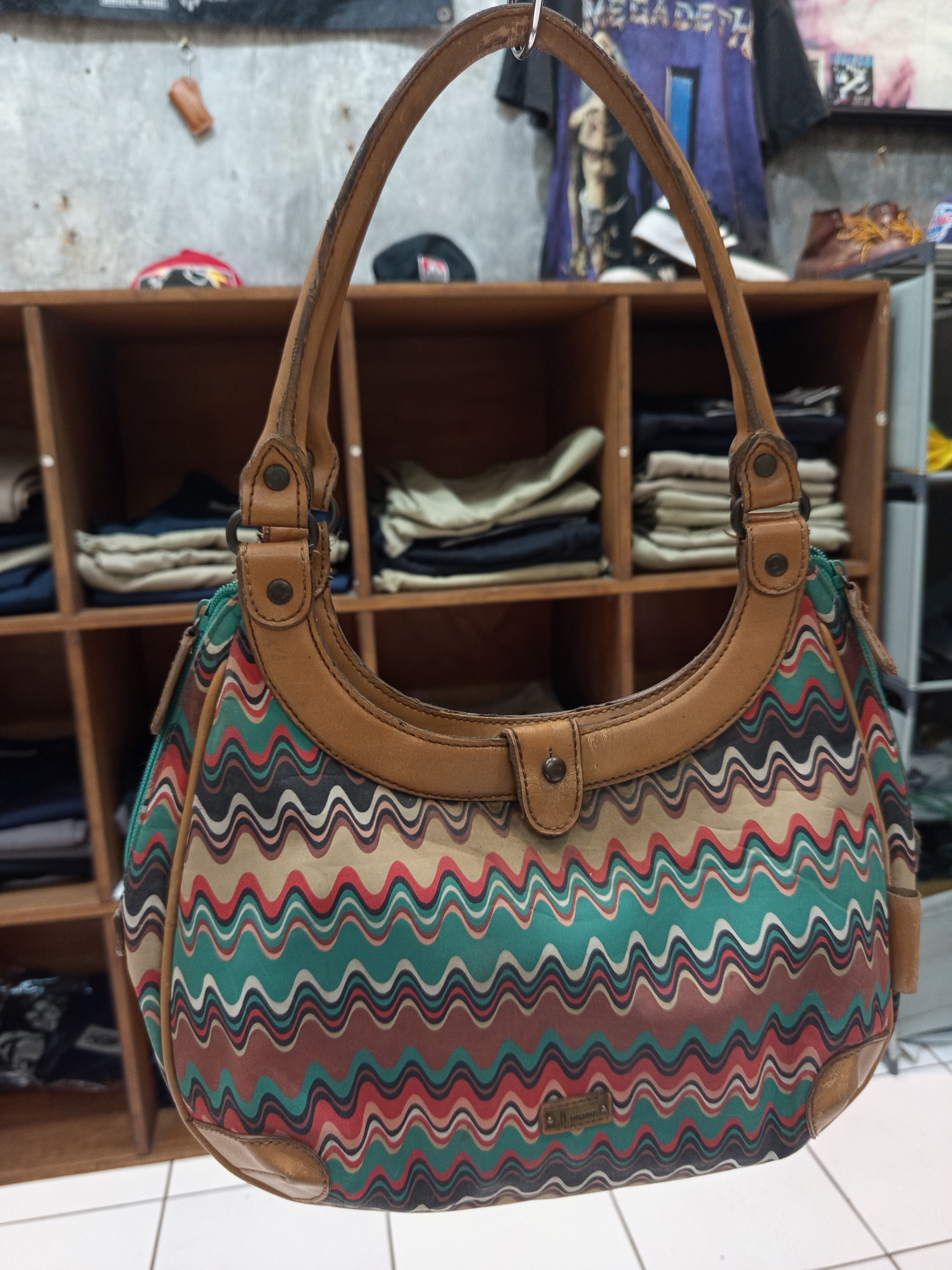 Missoni Missoni Zigzag Multicolor Shoulder Bag Hobo Leather Trim Size ONE SIZE - 3 Thumbnail