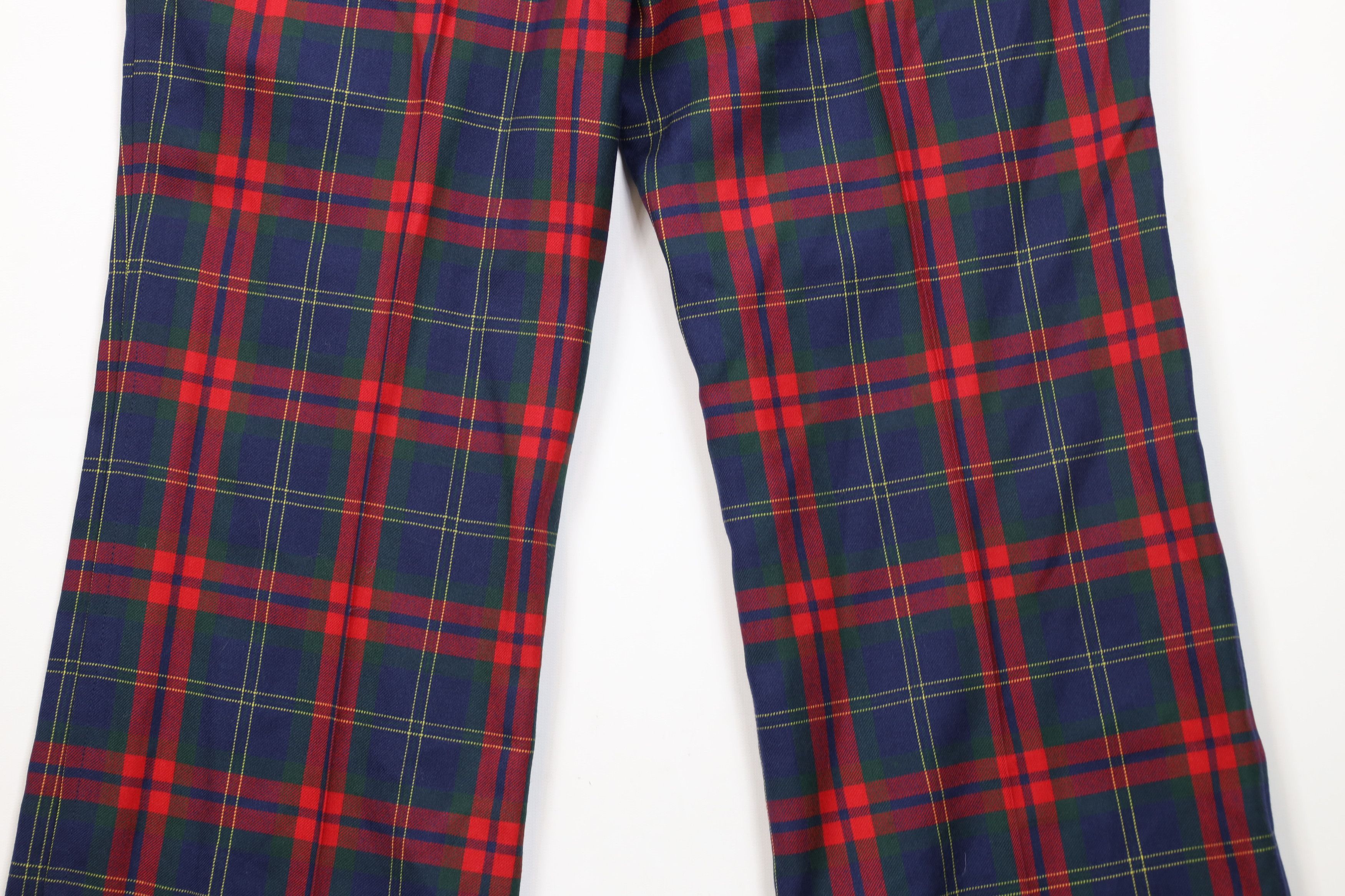 Vintage 70s Streetwear Wool Bell Bottoms Chino Pants Plaid