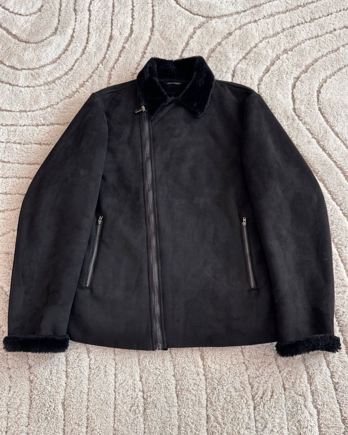 image of Daniele Alessandrini Minimalist Aviator Jacket (M) in Black, Men's (Size Medium)