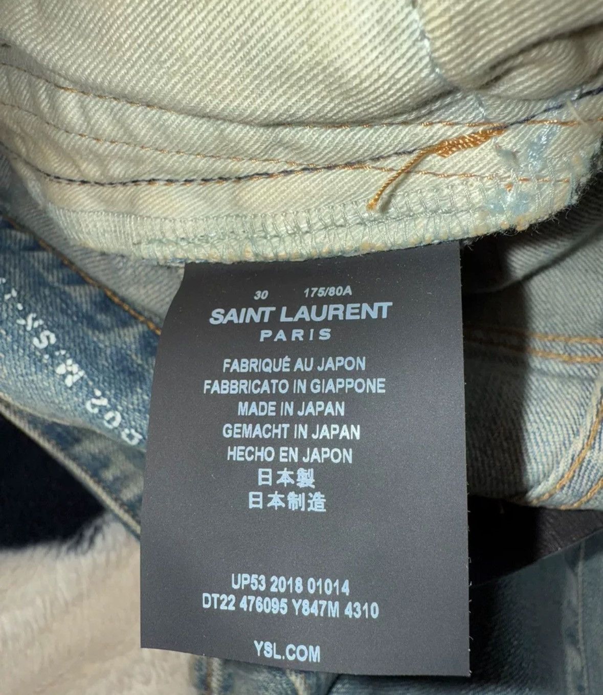 Saint Laurent Paris × Yves Saint Laurent Saint Laurent d02 Blue Destruction Jeans 2412-Nextarrow Size US 30 / EU 46 - 5 Thumbnail