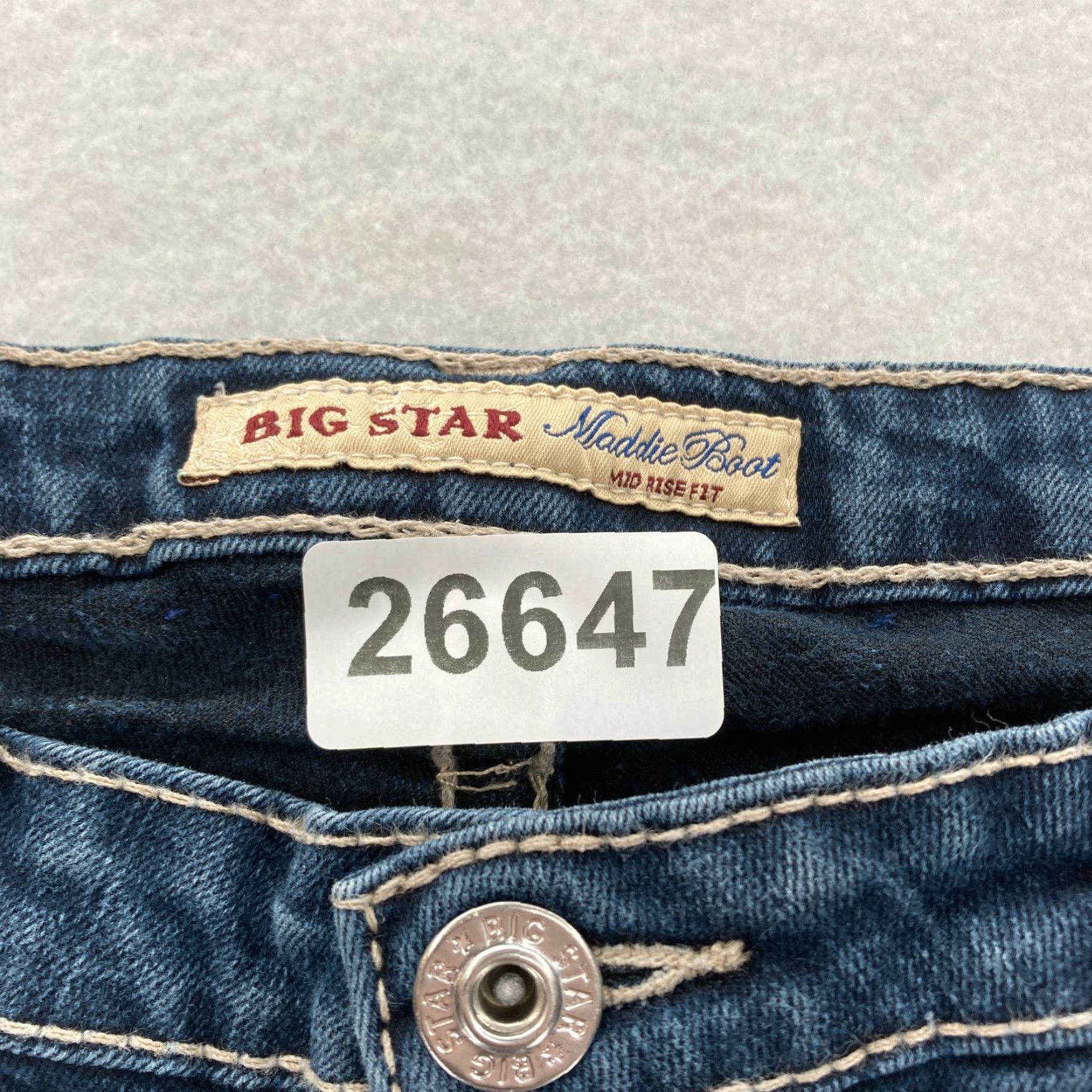 Denime BIG STAR Jeans Women's 32x30 Maddie Boot Dark Wash Blue Stretch Denim Western - Bootcut - 5-Pocket - Regular - Size 32 - Blue - Cowboy Theme - Jeans Size 24" / US 00 / IT 34 - 4 Thumbnail